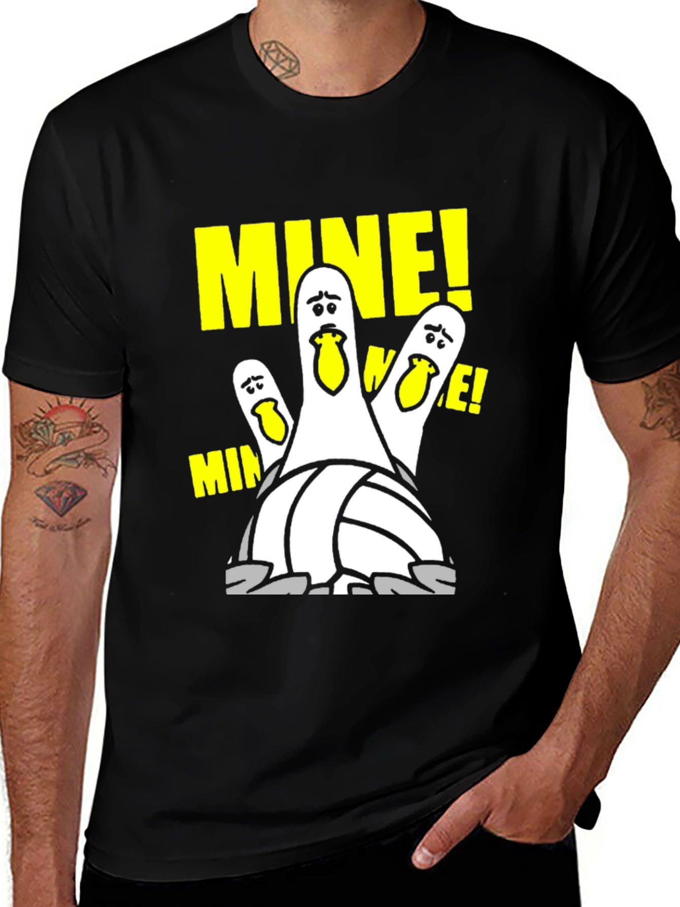 MINE! Volleyball Seagull Graphic T-Shirt