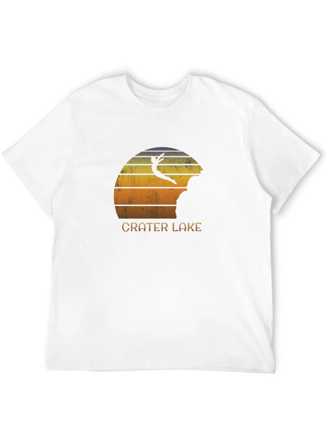 Crater Lake Jumper Retro Graphic Tee - Black