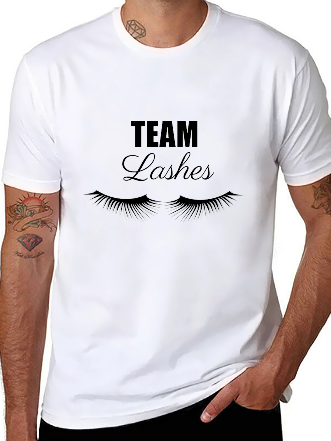Team Lashes Graphic Tee - Trendy Eyelash Design