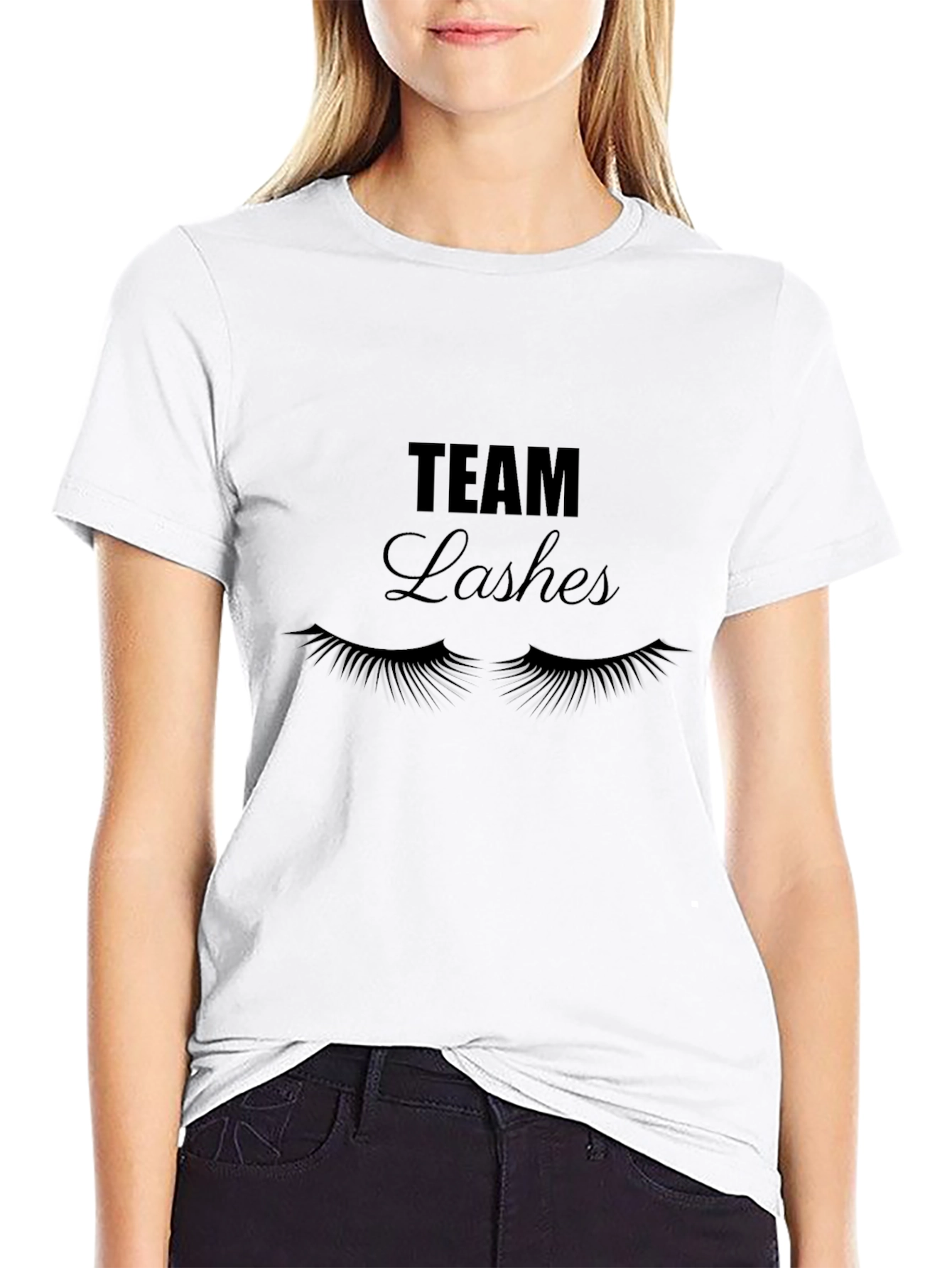 Team Lashes Graphic Tee - Trendy Eyelash Design