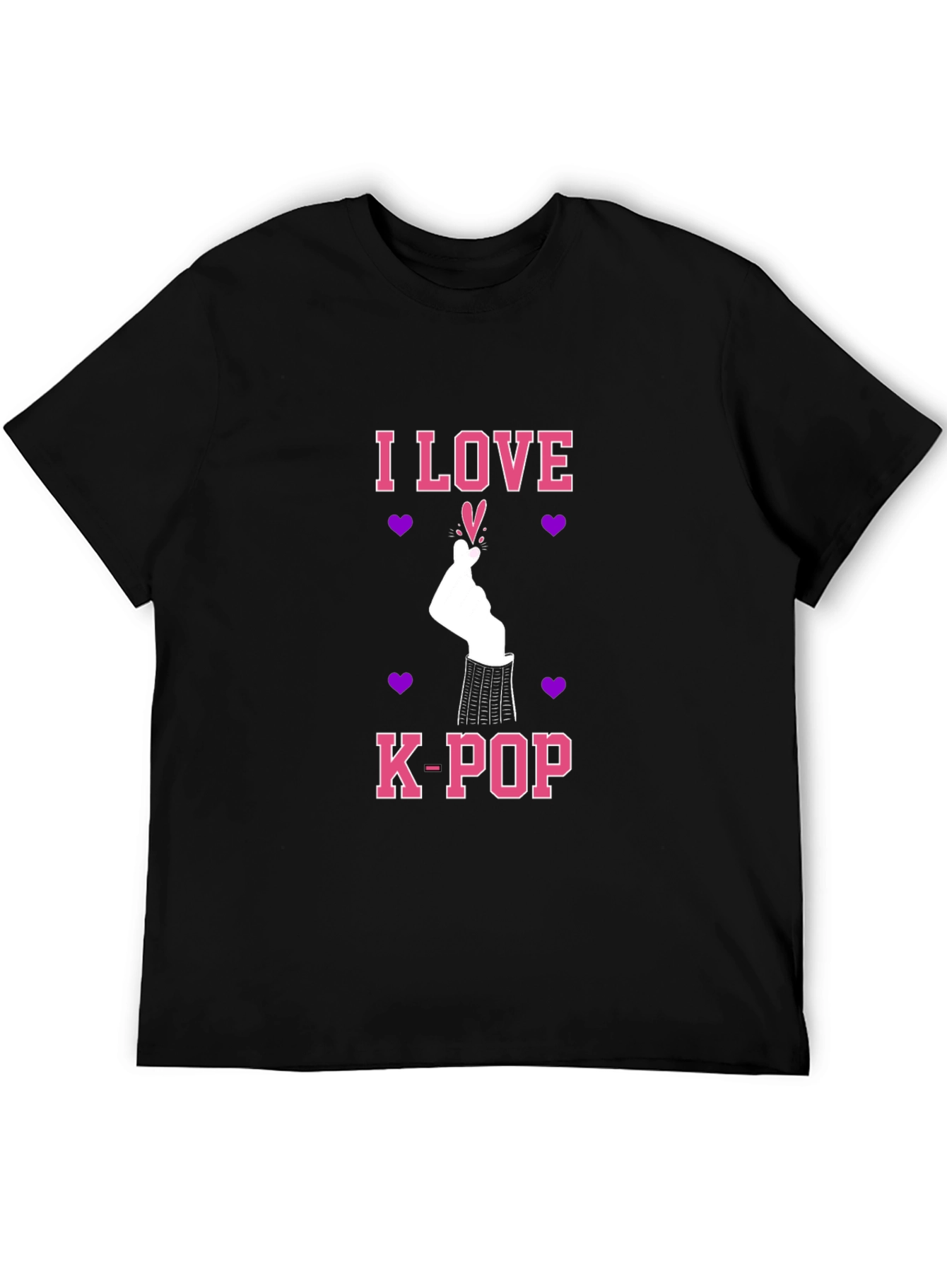 I Love K-Pop Black Graphic Tee