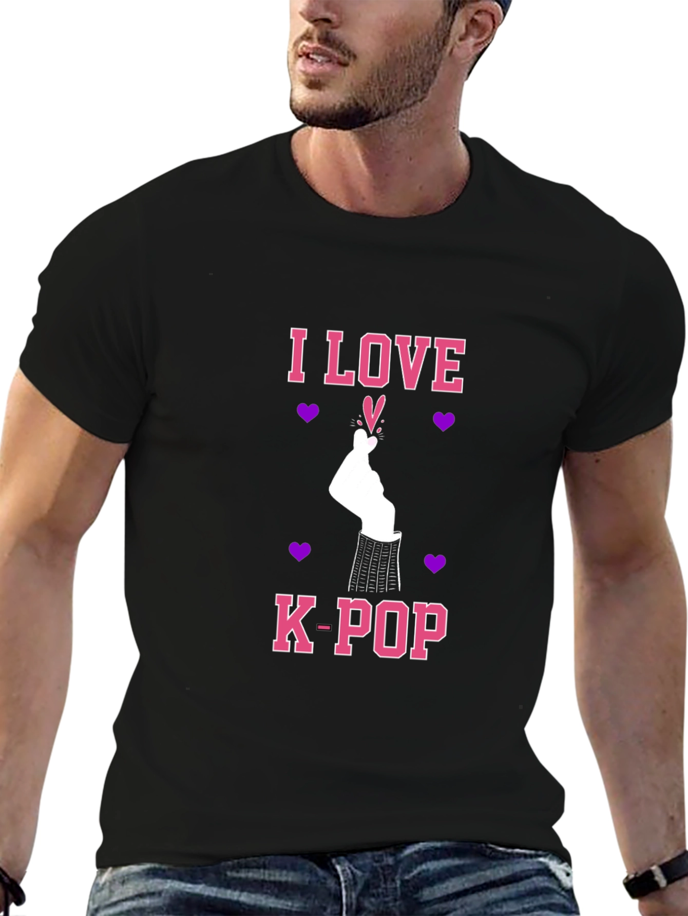 I Love K-Pop Black Graphic Tee