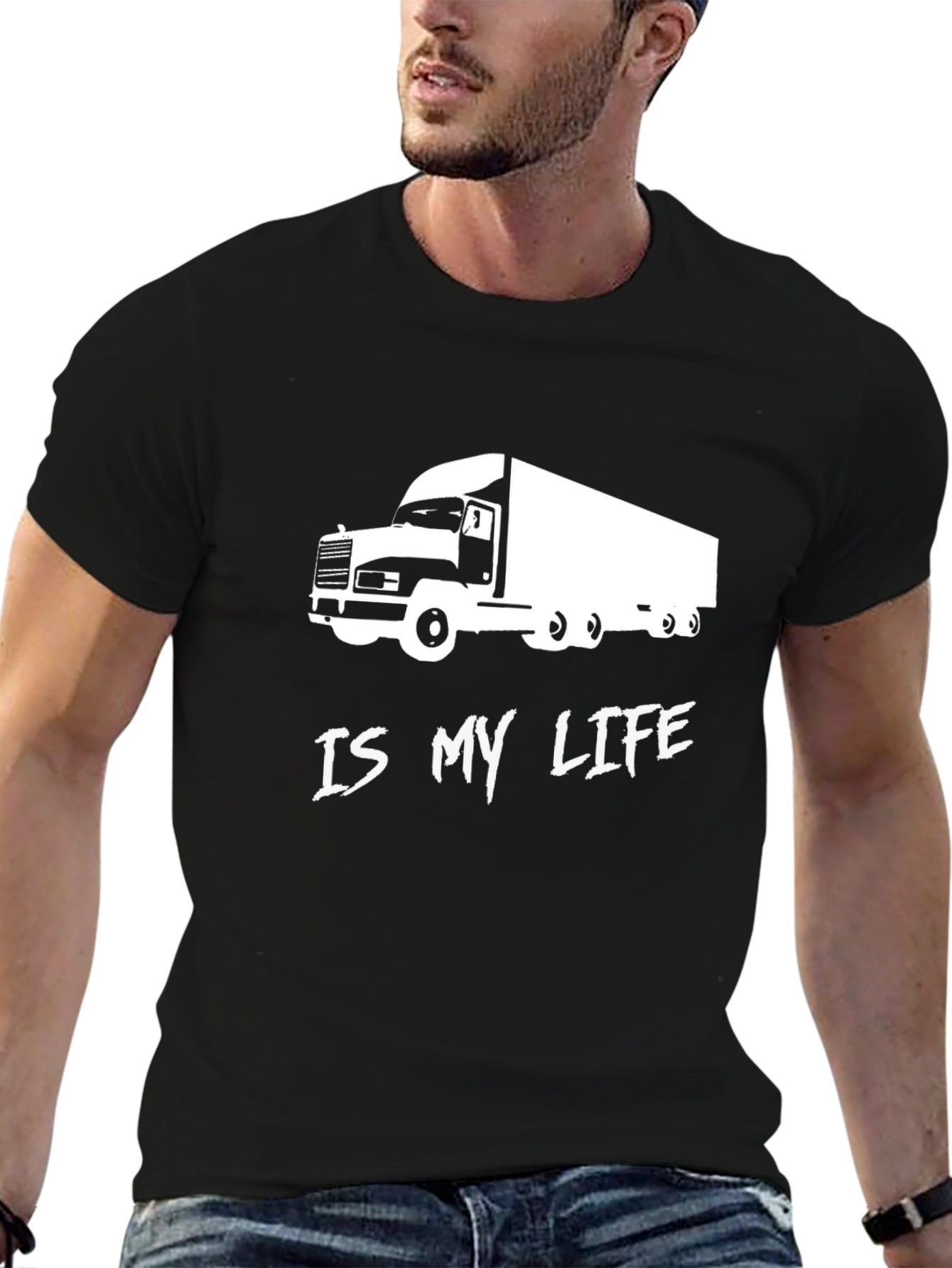 Trucker Life T-Shirt - Black Graphic Tee