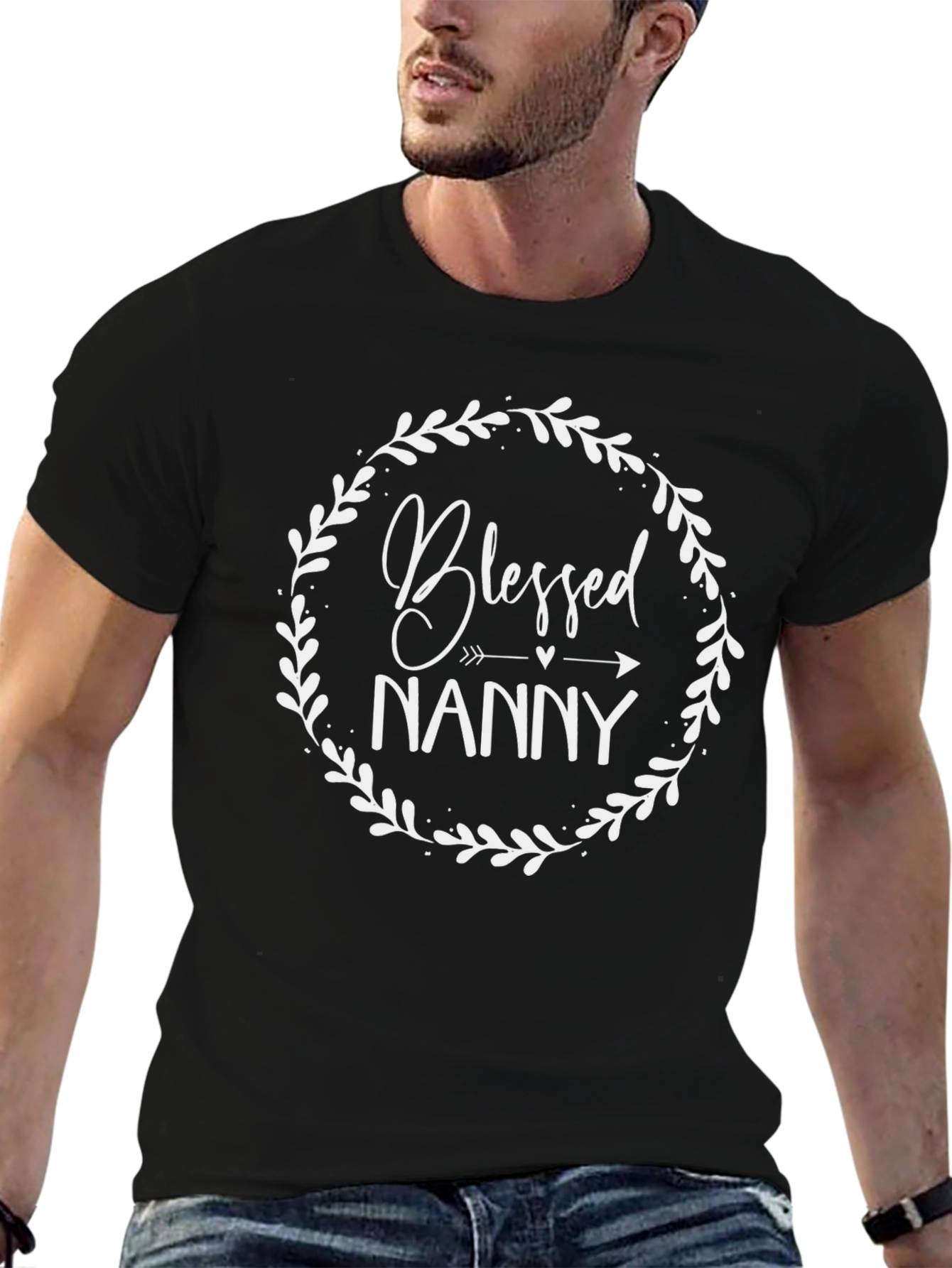 Blessed Nanny Graphic T-Shirt - Soft Black Tee