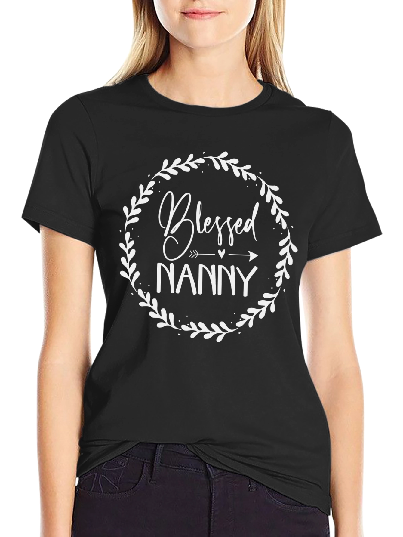 Blessed Nanny Graphic T-Shirt - Soft Black Tee