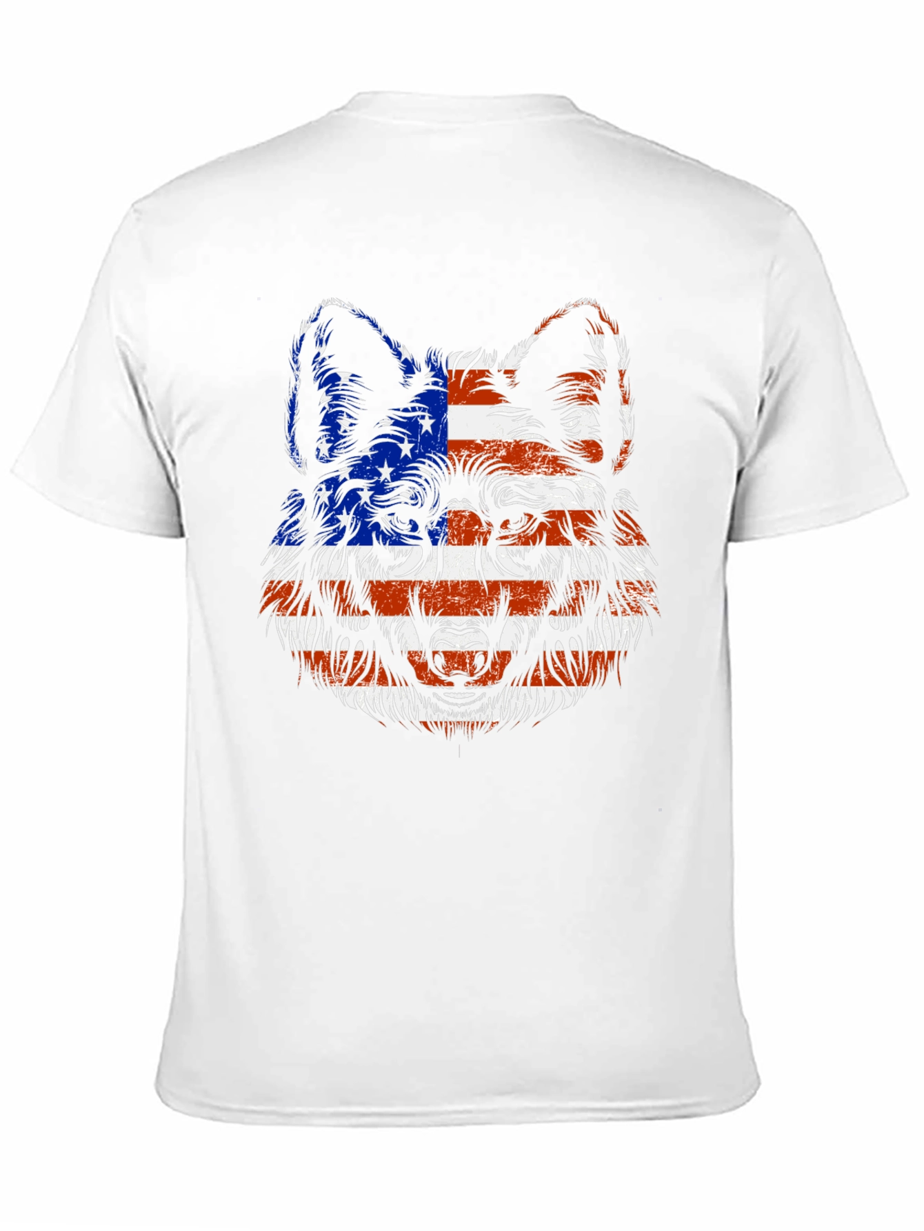 American Flag Wolf Graphic T-Shirt