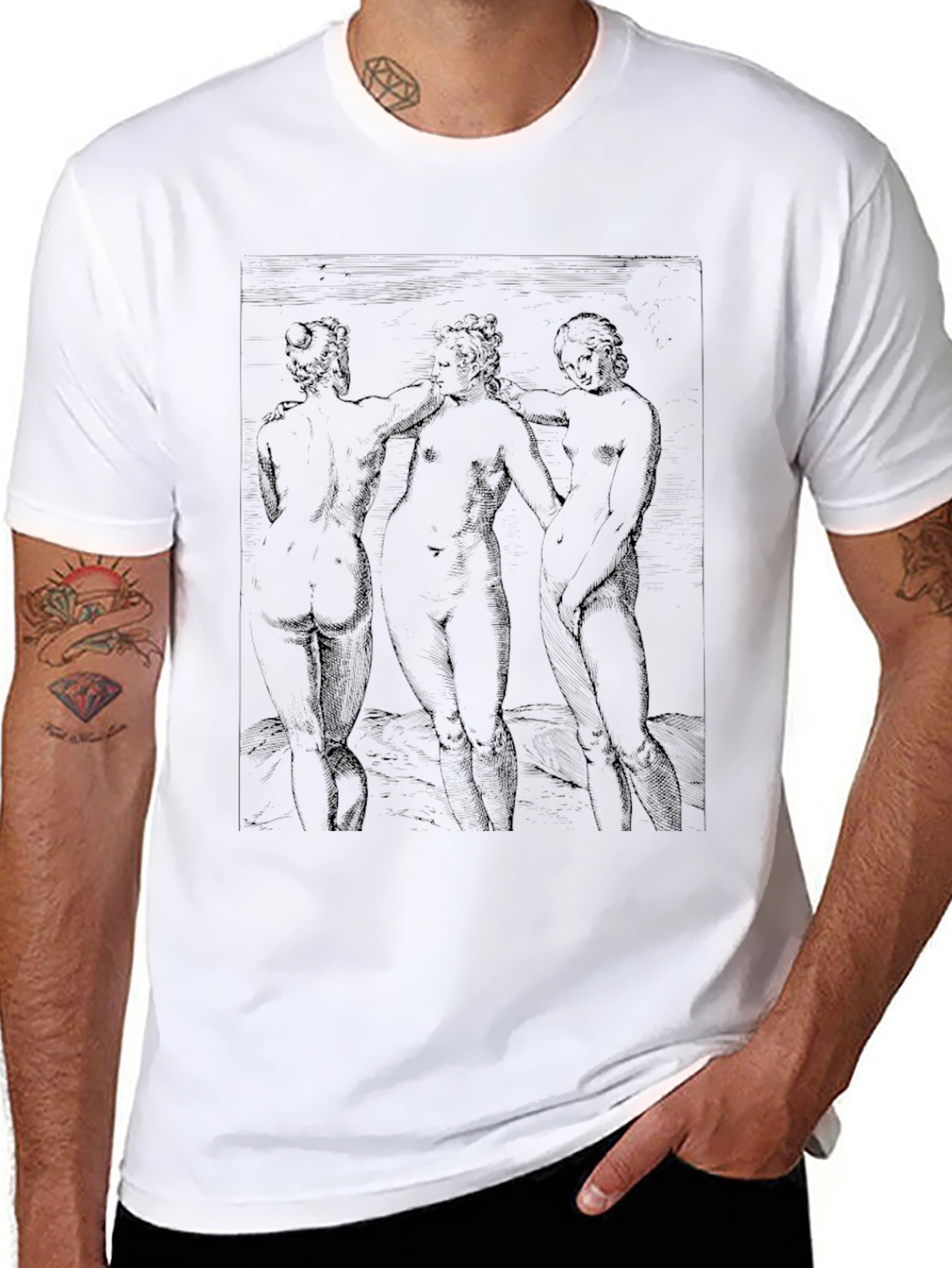 Classic Art Graphic T-Shirt - Black