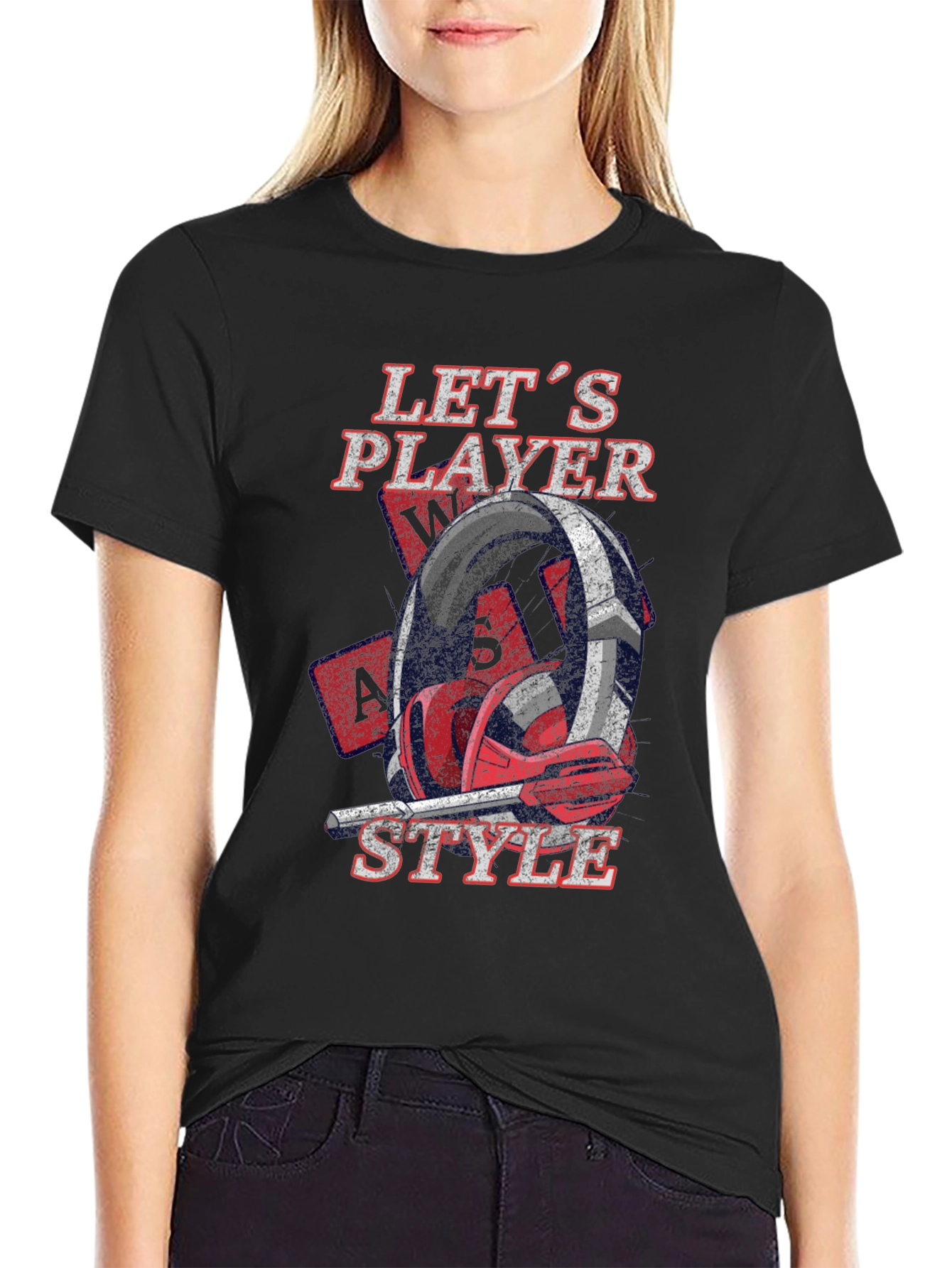 Lets Player Style Black Graphic Tee