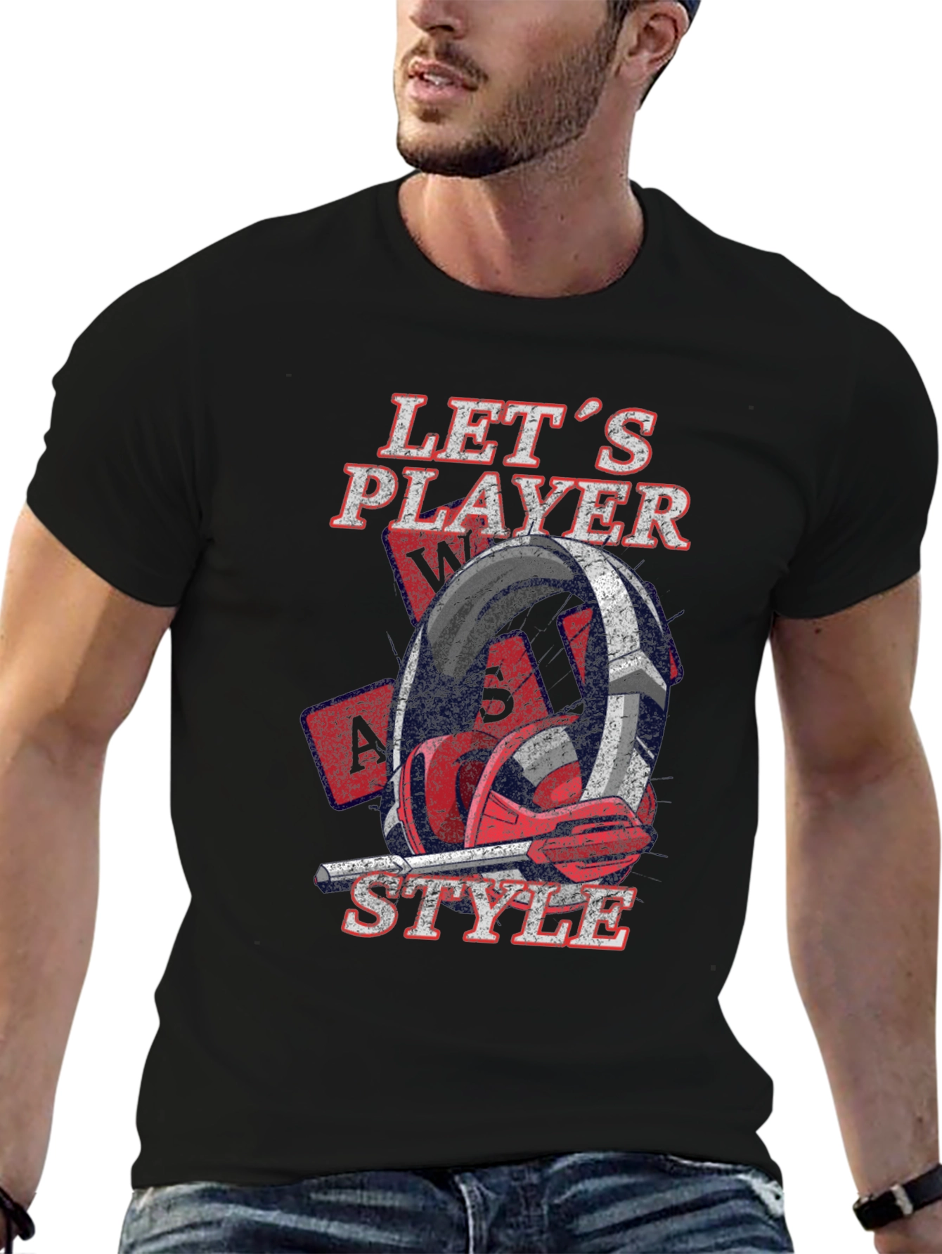 Lets Player Style Black Graphic Tee