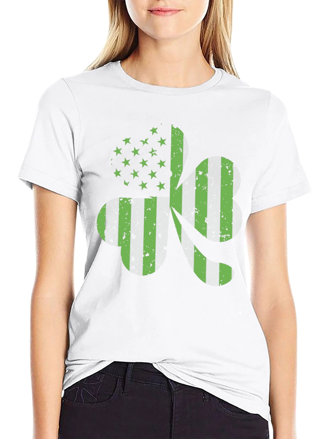 American Flag 420 T-Shirt - Green Print