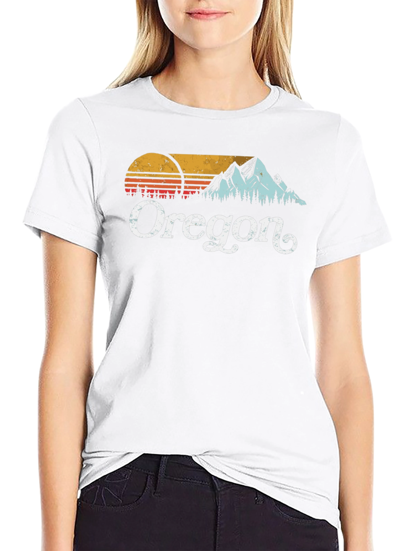 Oregon Graphic Tee - Retro Mountain Design