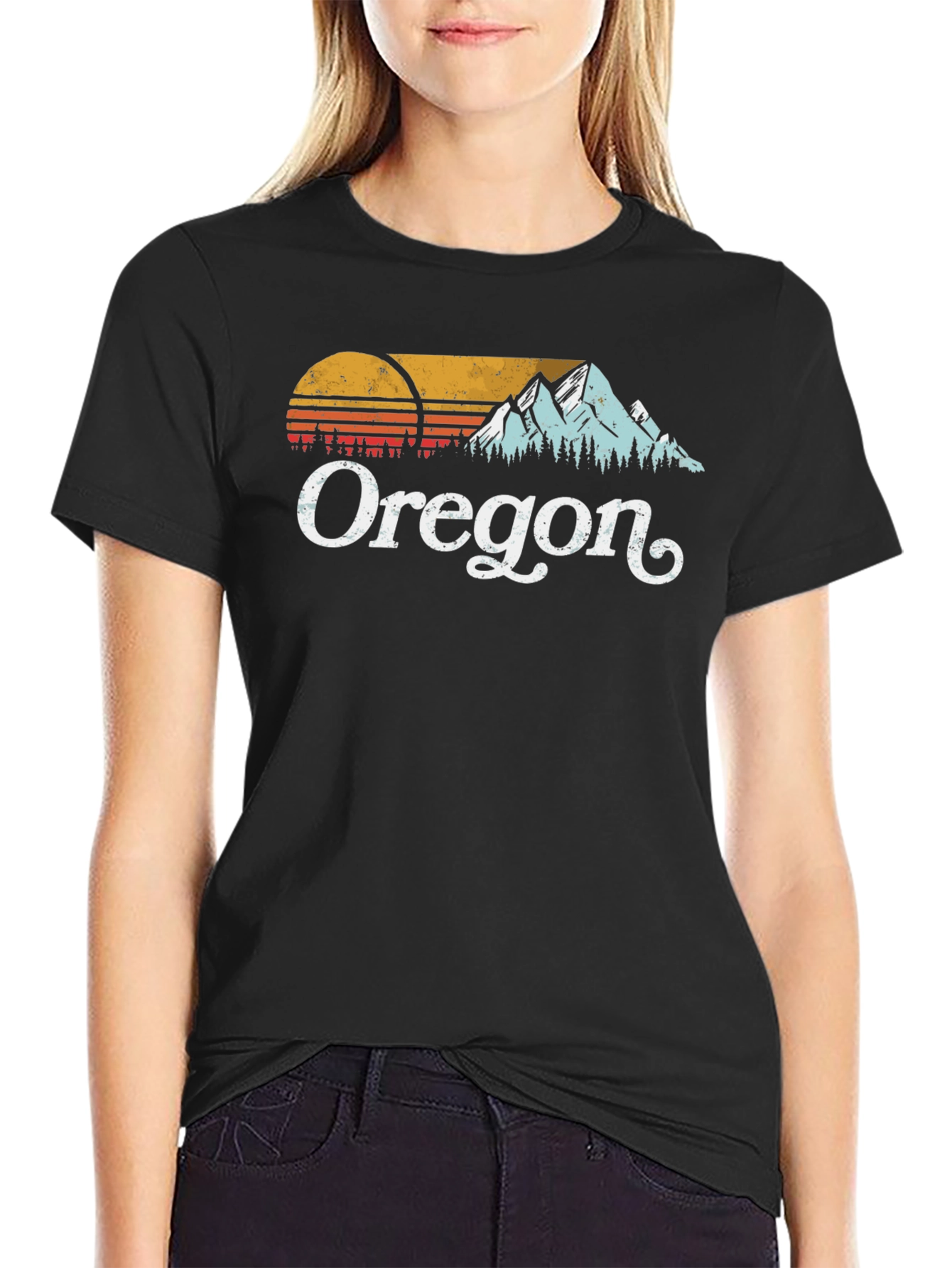 Oregon Graphic Tee - Retro Mountain Design