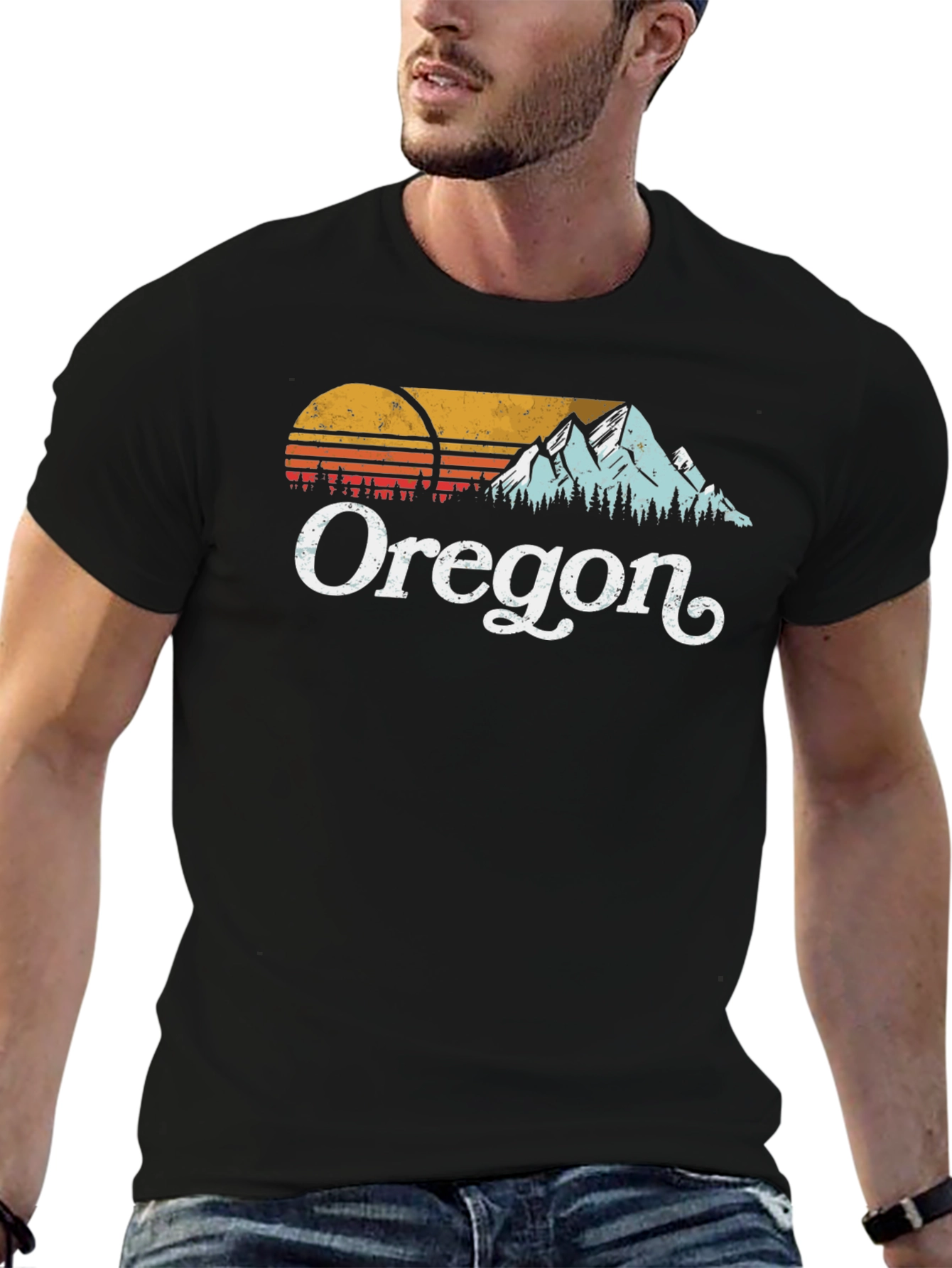 Oregon Graphic Tee - Retro Mountain Design