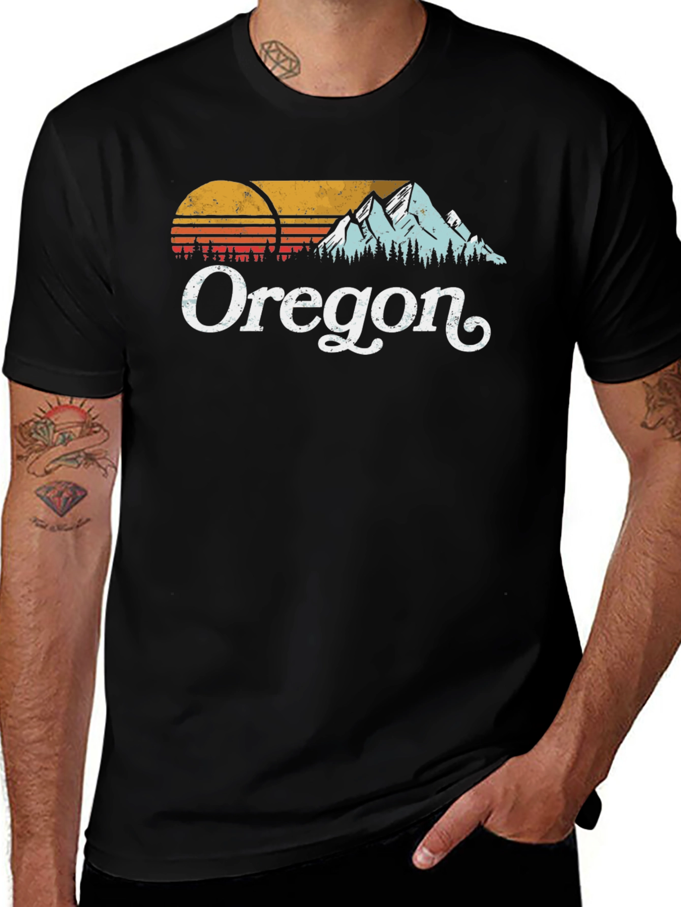 Oregon Graphic Tee - Retro Mountain Design