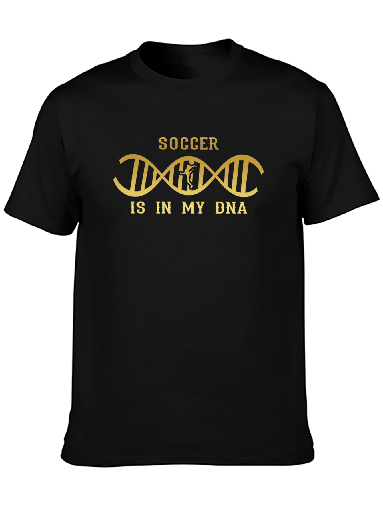 Soccer DNA Graphic Tee - Black Cotton T-Shirt