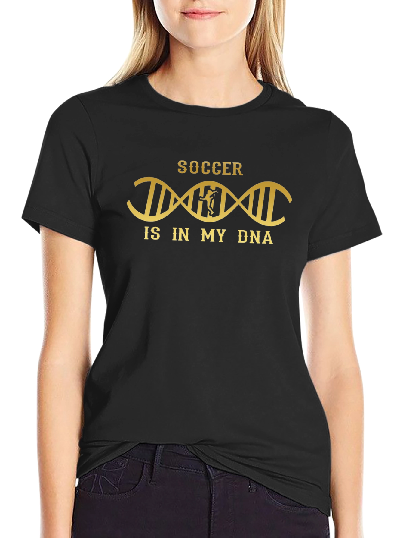 Soccer DNA Graphic Tee - Black Cotton T-Shirt