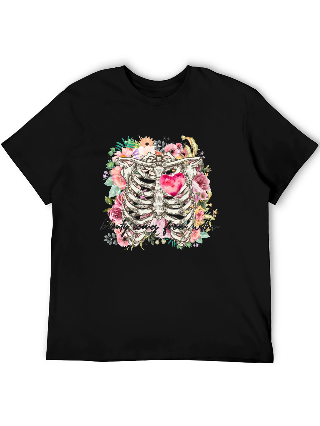Floral Rib Cage Graphic Tee - Beauty Within