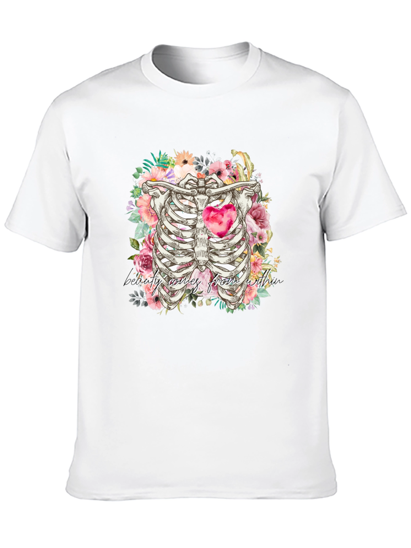 Floral Rib Cage Graphic Tee - Beauty Within