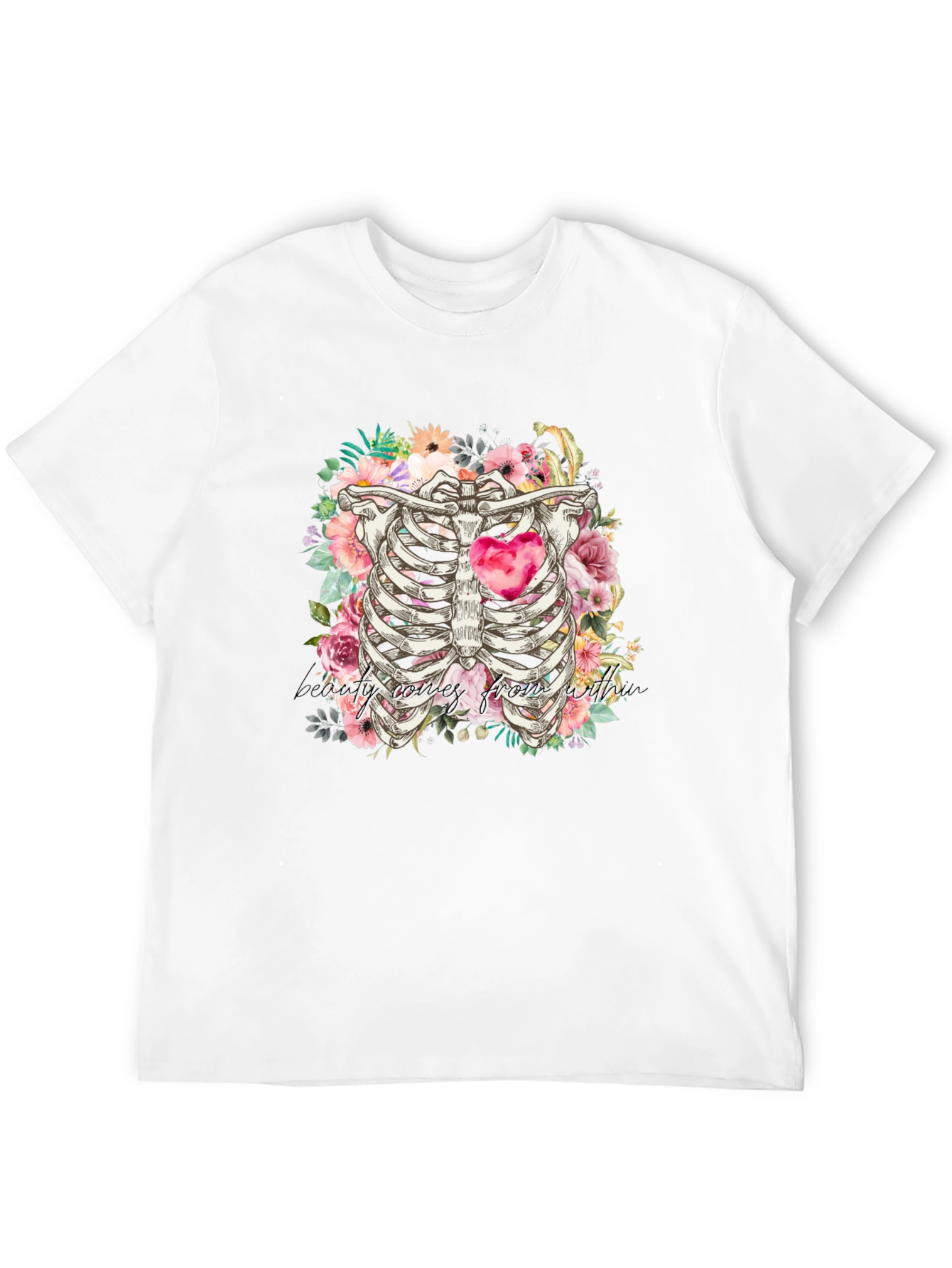 Floral Rib Cage Graphic Tee - Beauty Within