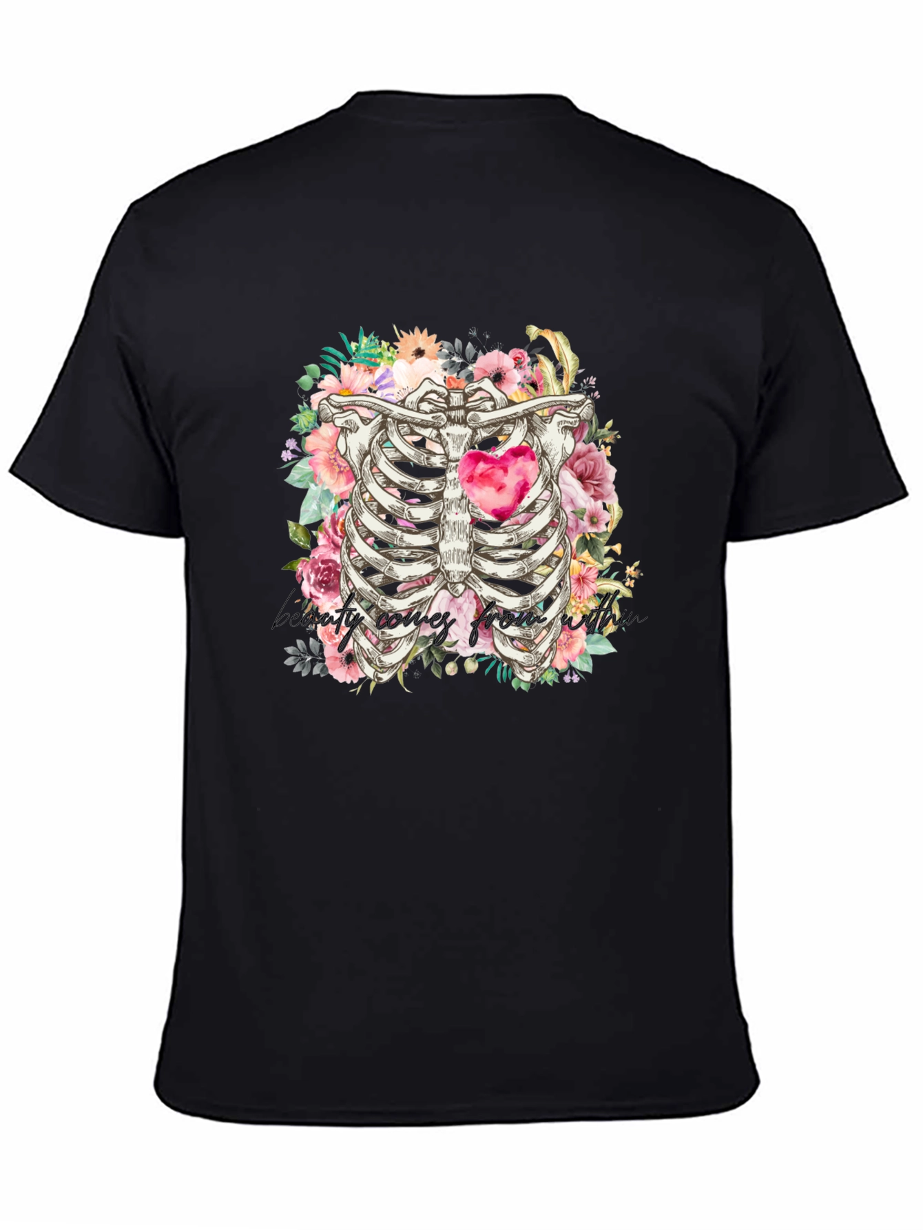 Floral Rib Cage Graphic Tee - Beauty Within