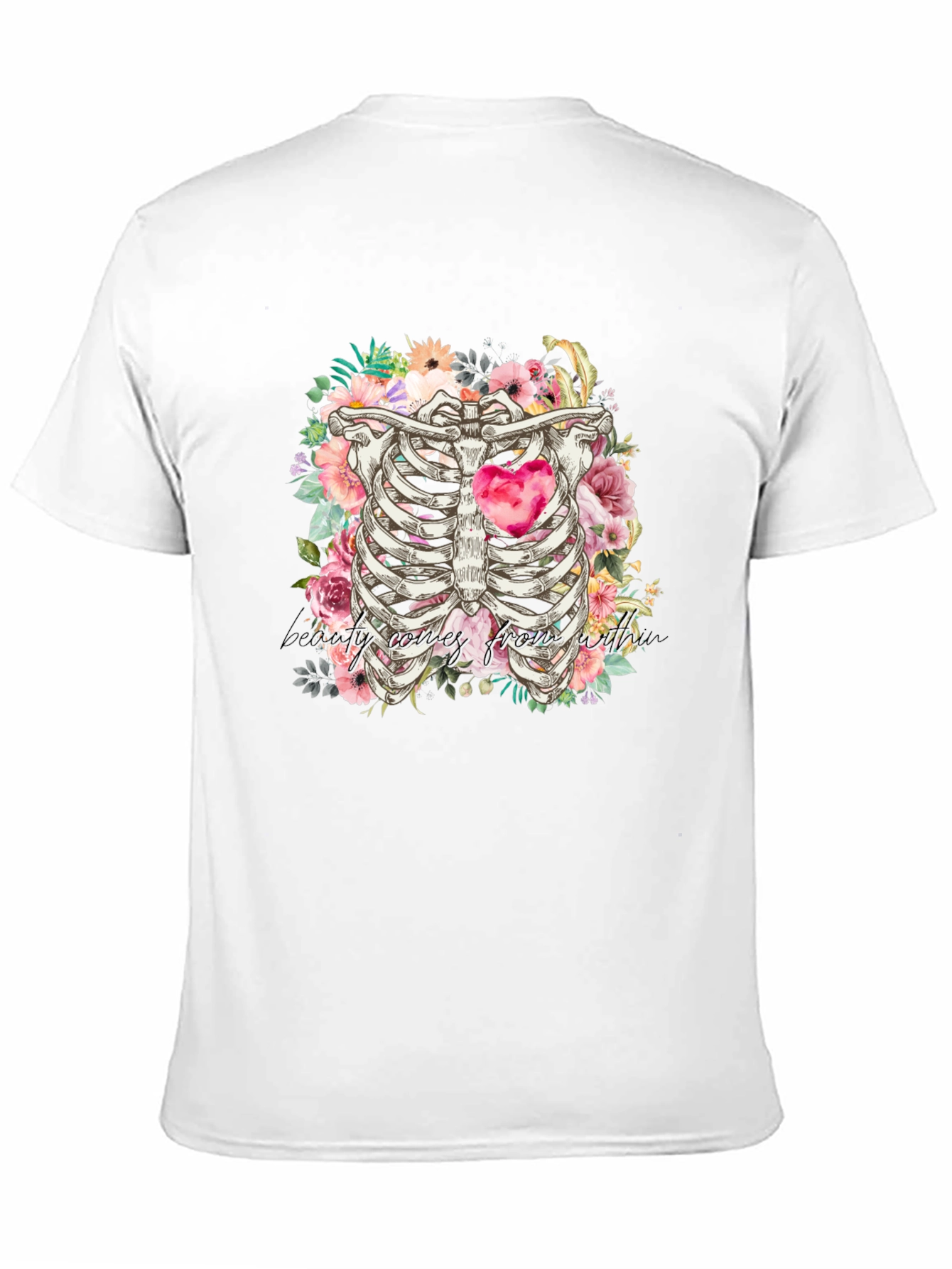Floral Rib Cage Graphic Tee - Beauty Within