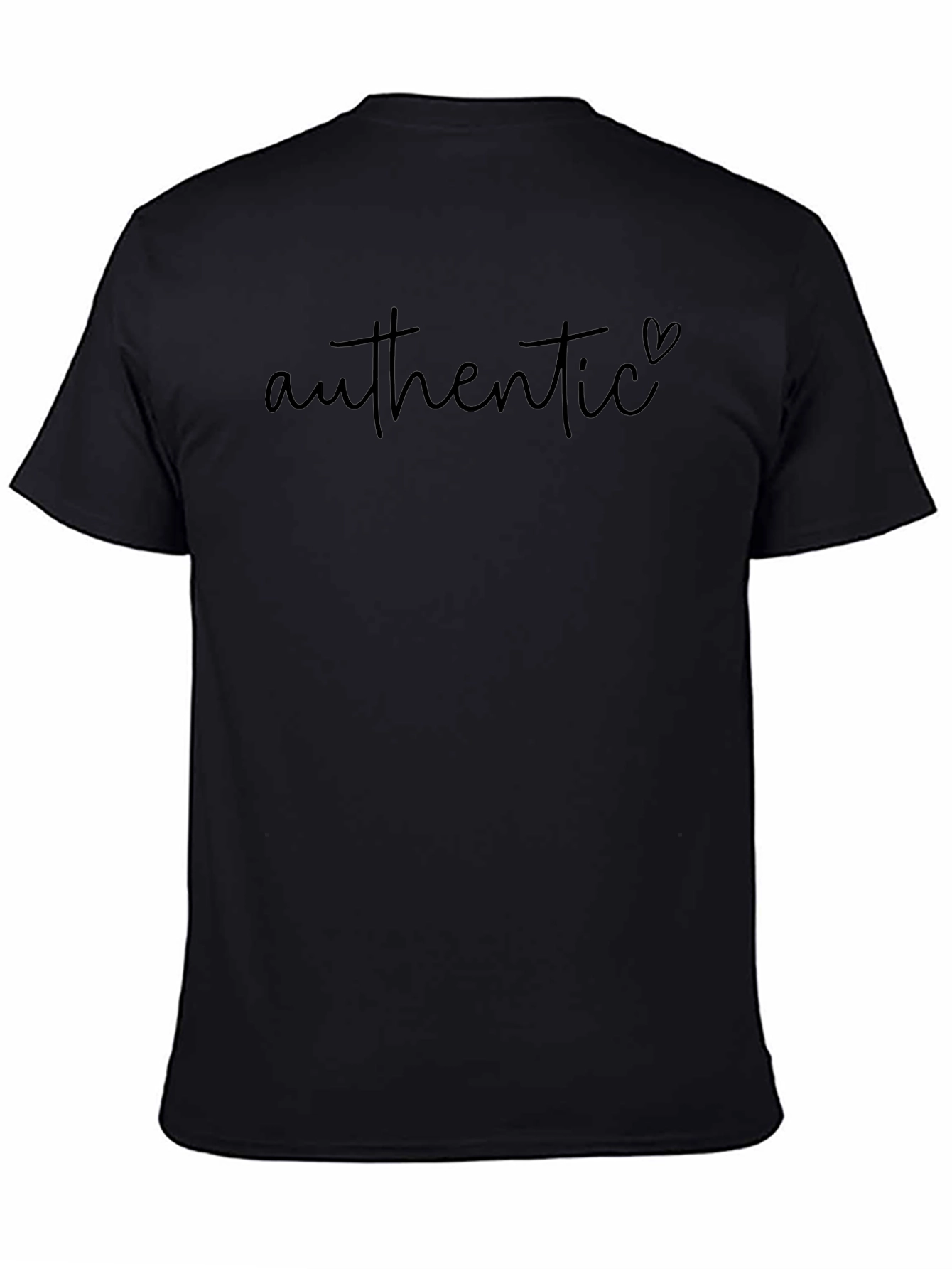 Authentic Heart T-Shirt - Soft Black Cotton Tee