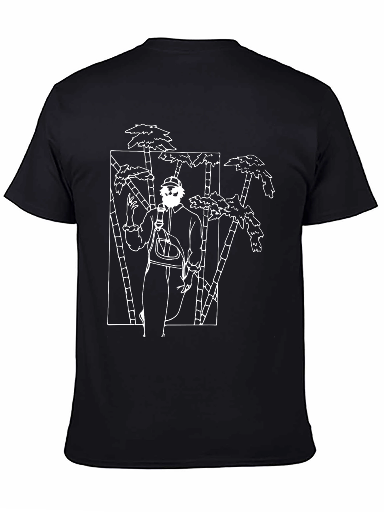 Tropical Scene Black Graphic Tee