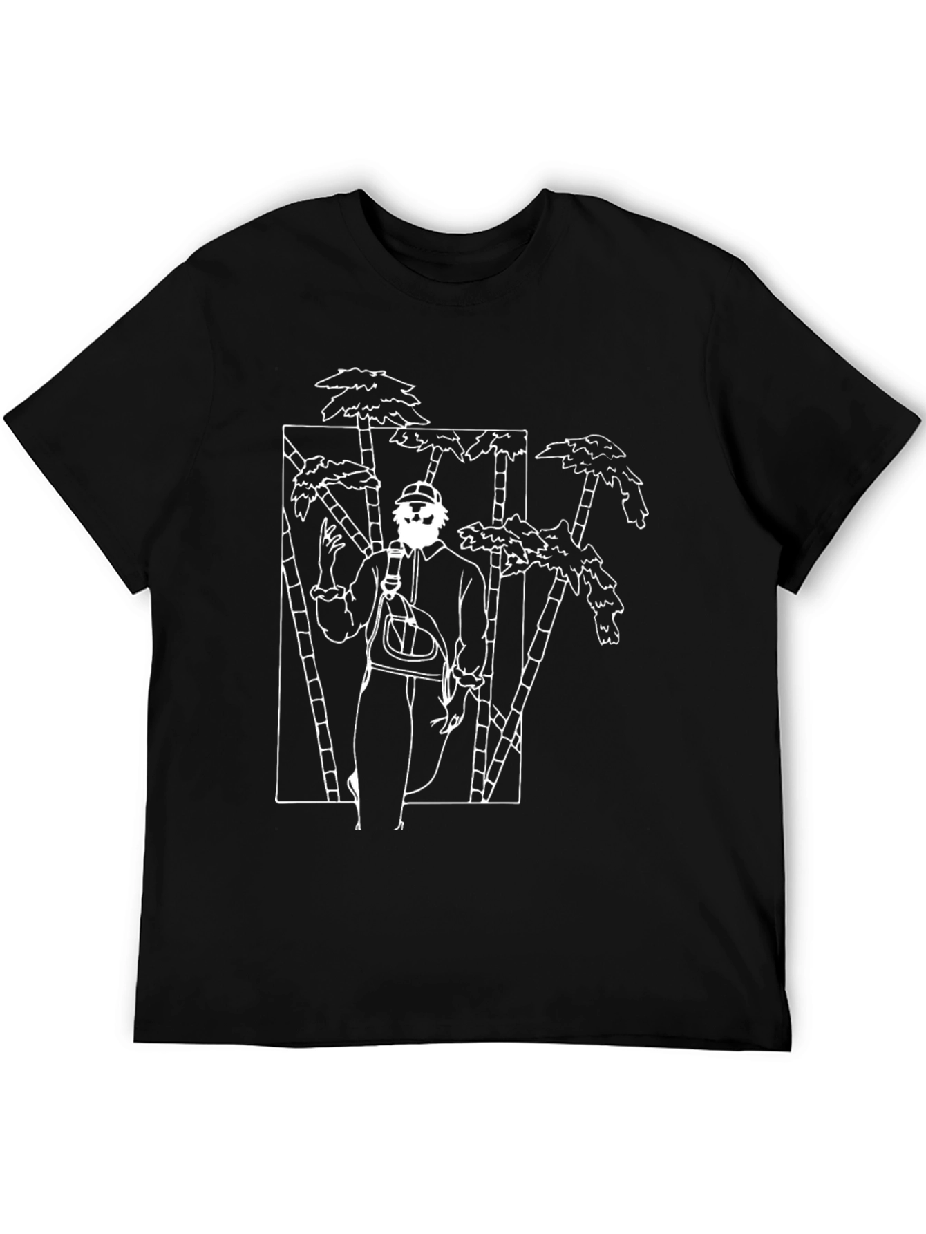 Tropical Scene Black Graphic Tee