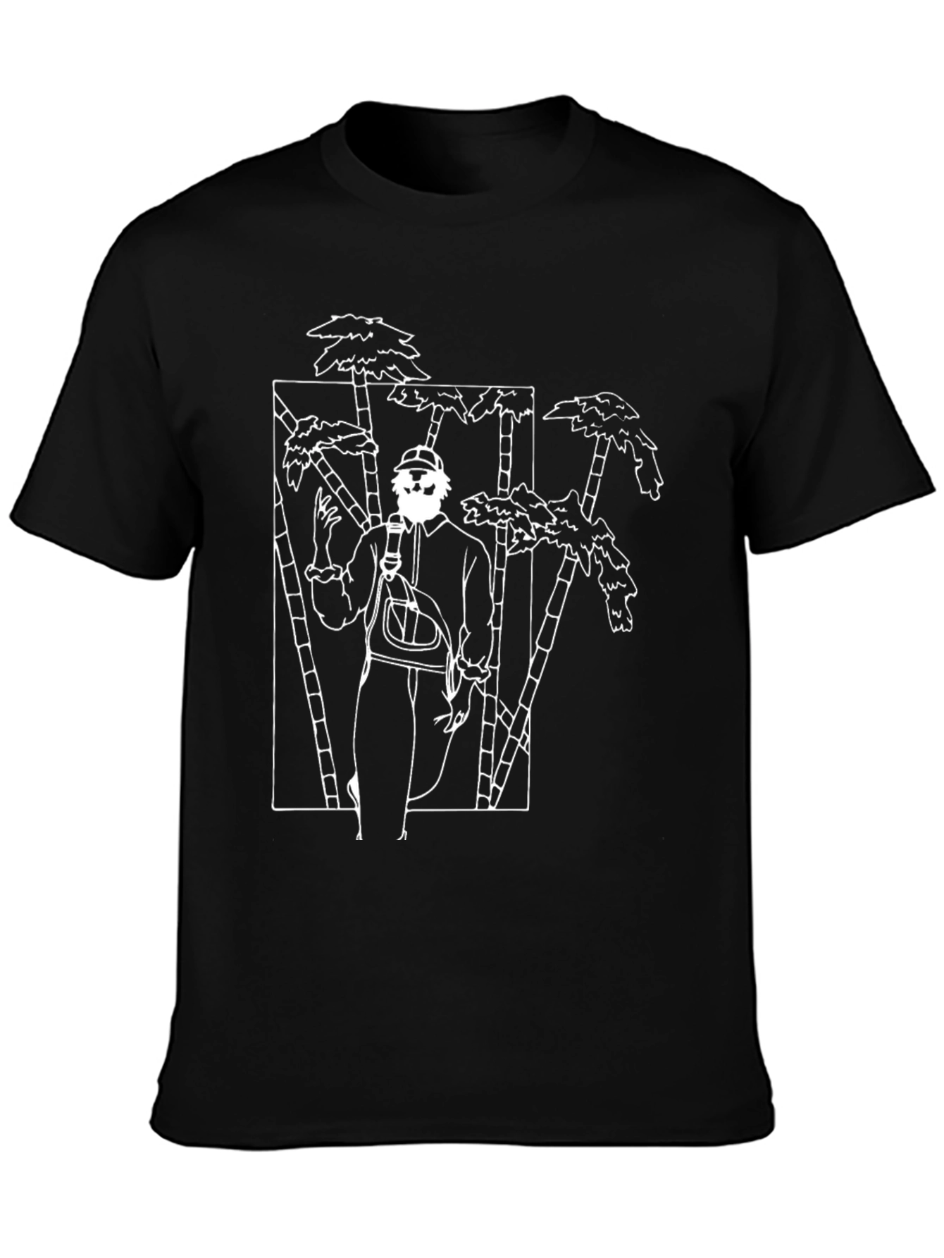 Tropical Scene Black Graphic Tee