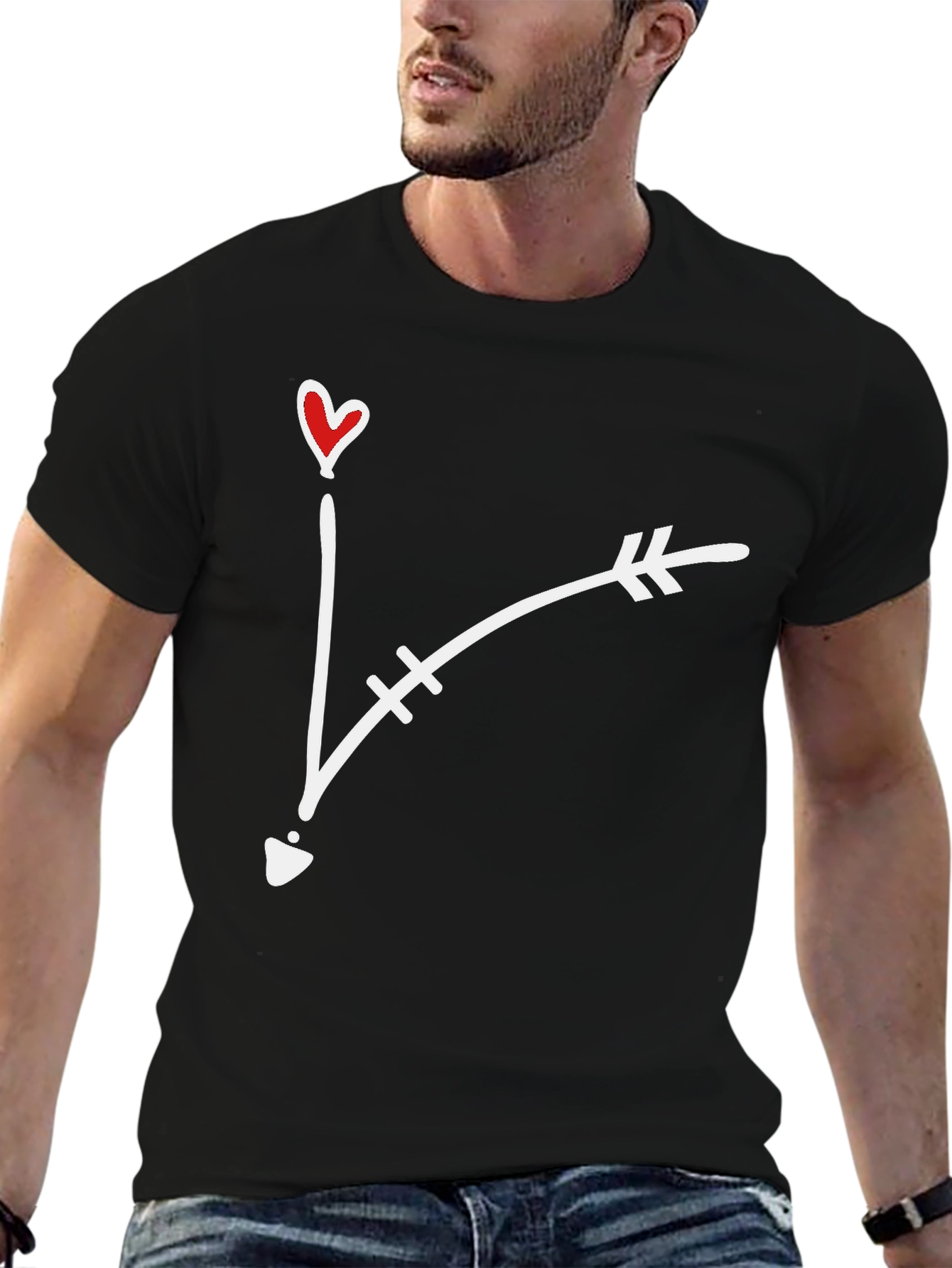 Heart Arrow Graphic Tee - Trendy Valentines Day Shirt