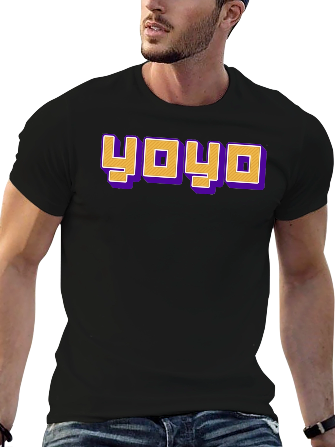 YOYO Graphic Tee - Retro Style Black T-Shirt