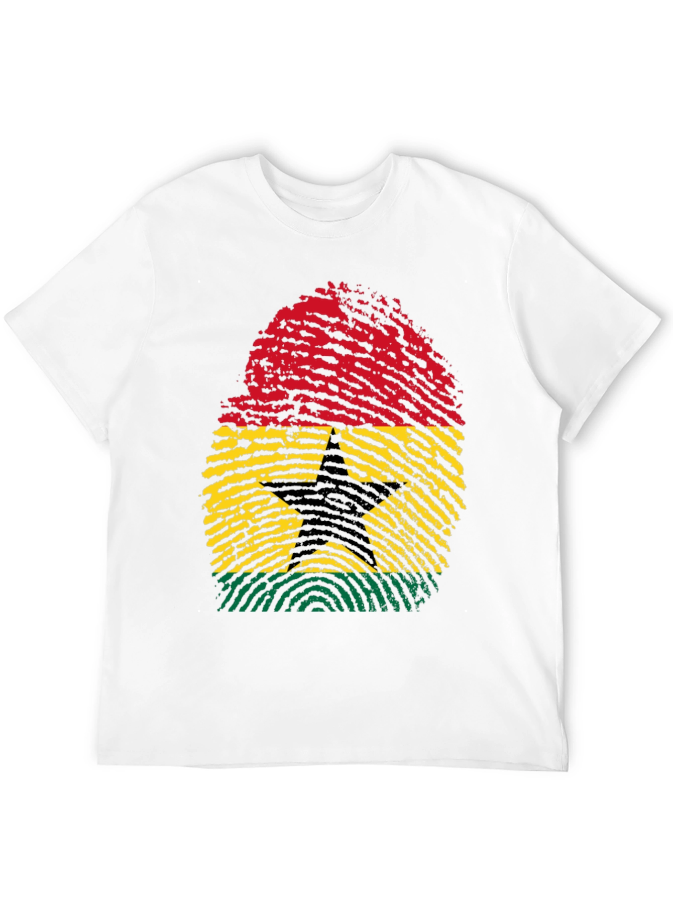 Ghana Flag Fingerprint T-Shirt - Black Pride Tee