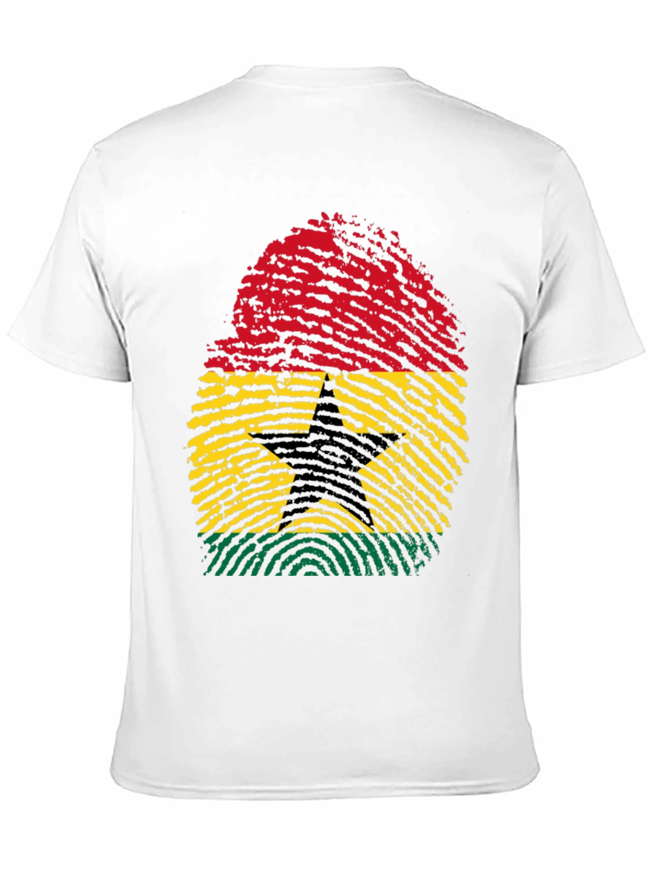 Ghana Flag Fingerprint T-Shirt - Black Pride Tee