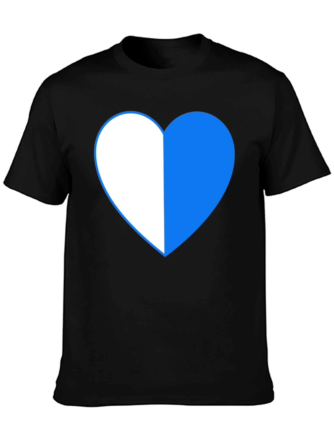 Two-Tone Heart Graphic Tee - Black