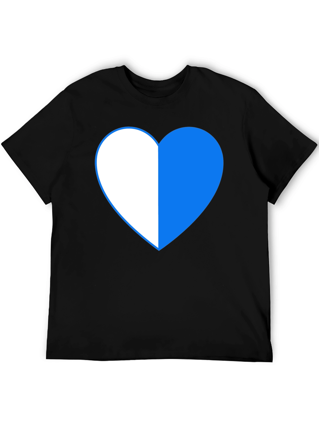 Two-Tone Heart Graphic Tee - Black