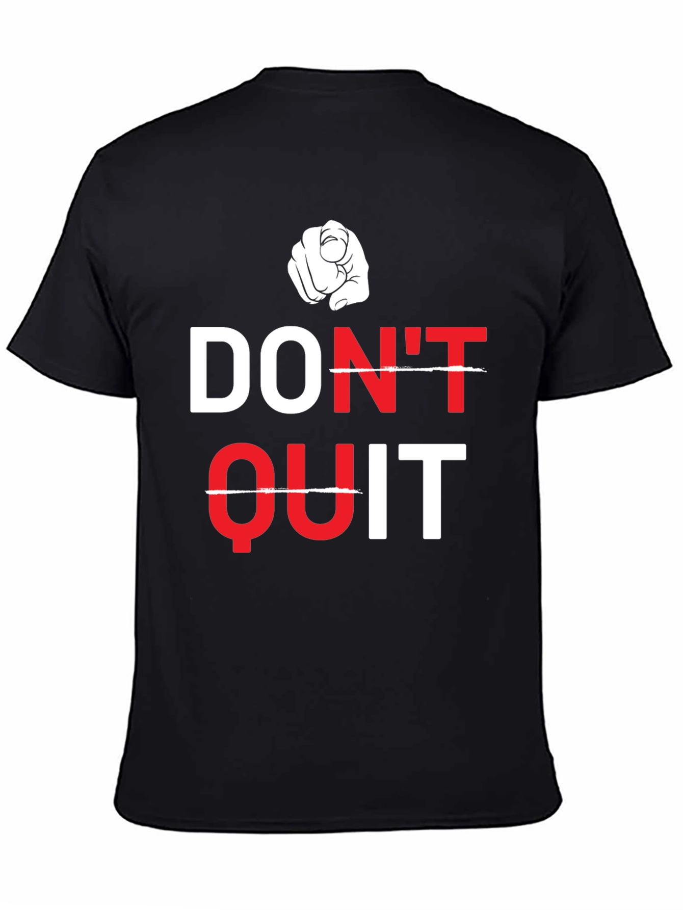 Motivational Dont Quit Graphic Tee - Black