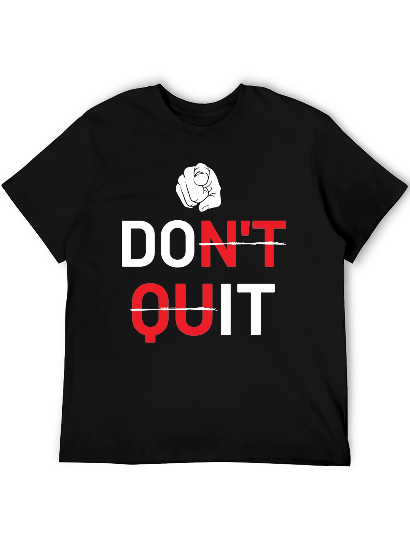 Motivational Dont Quit Graphic Tee - Black