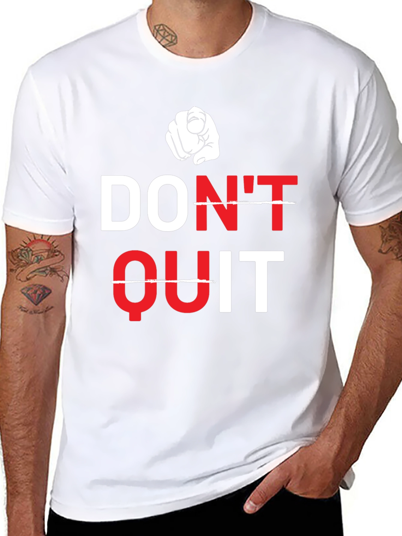 Motivational Dont Quit Graphic Tee - Black