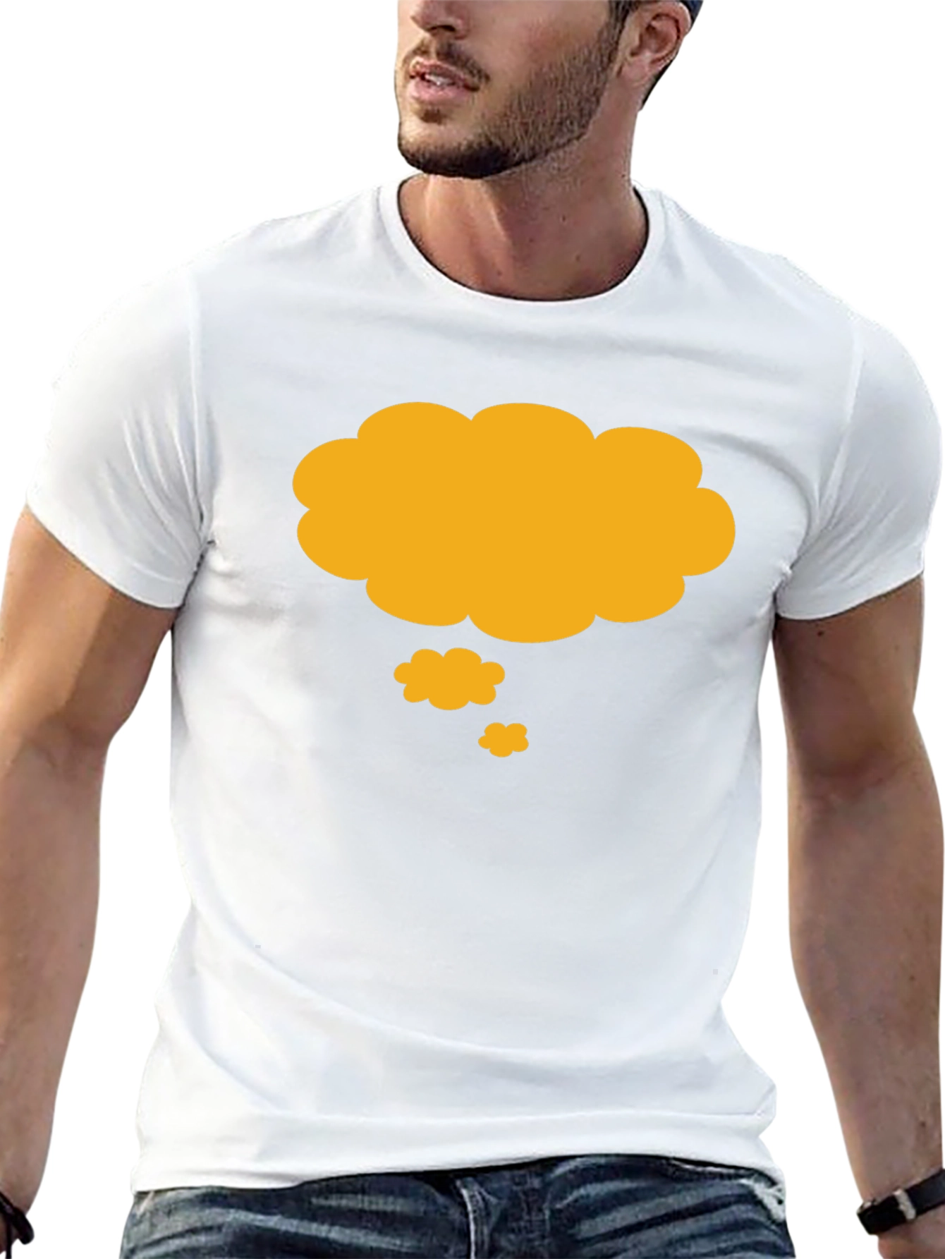 Thinking Cloud T-Shirt - Black Casual Cotton Tee