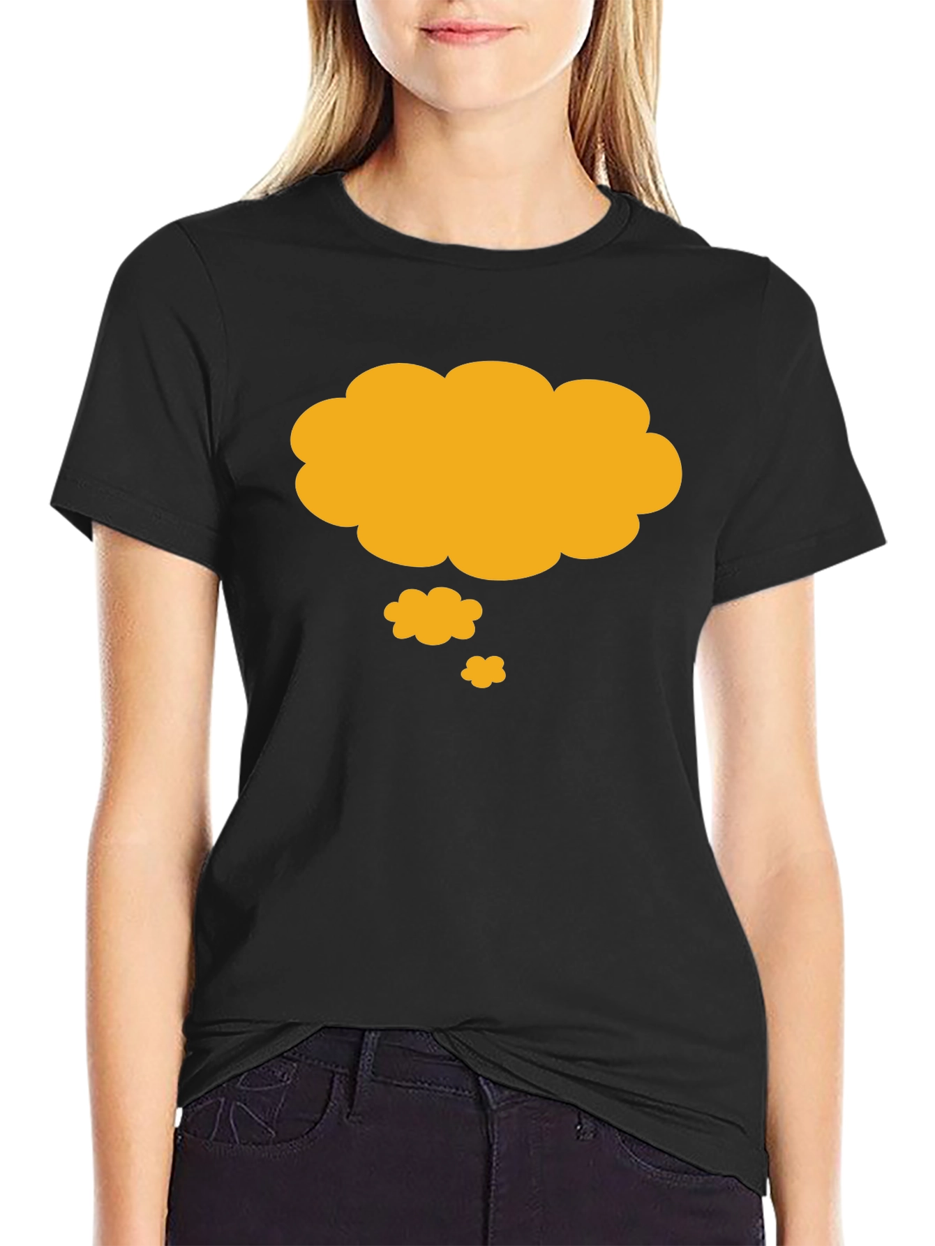 Thinking Cloud T-Shirt - Black Casual Cotton Tee