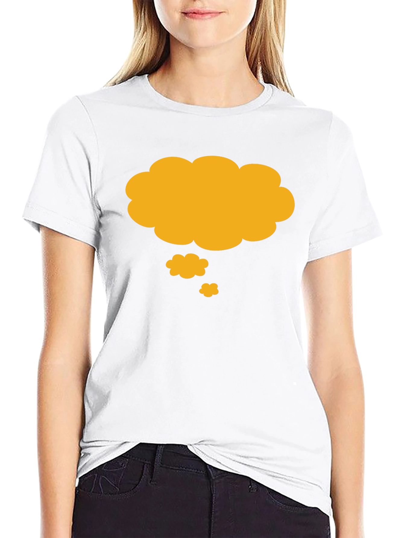 Thinking Cloud T-Shirt - Black Casual Cotton Tee