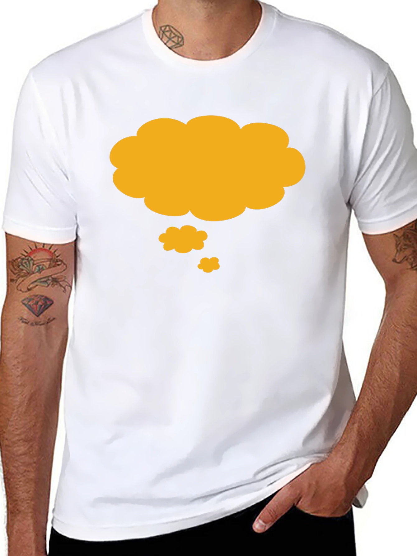 Thinking Cloud T-Shirt - Black Casual Cotton Tee