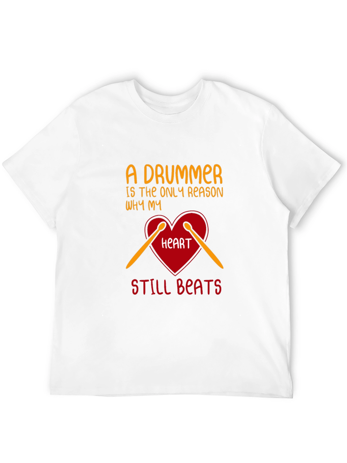 Drummer Heartbeat Tee - Music Lover T-Shirt