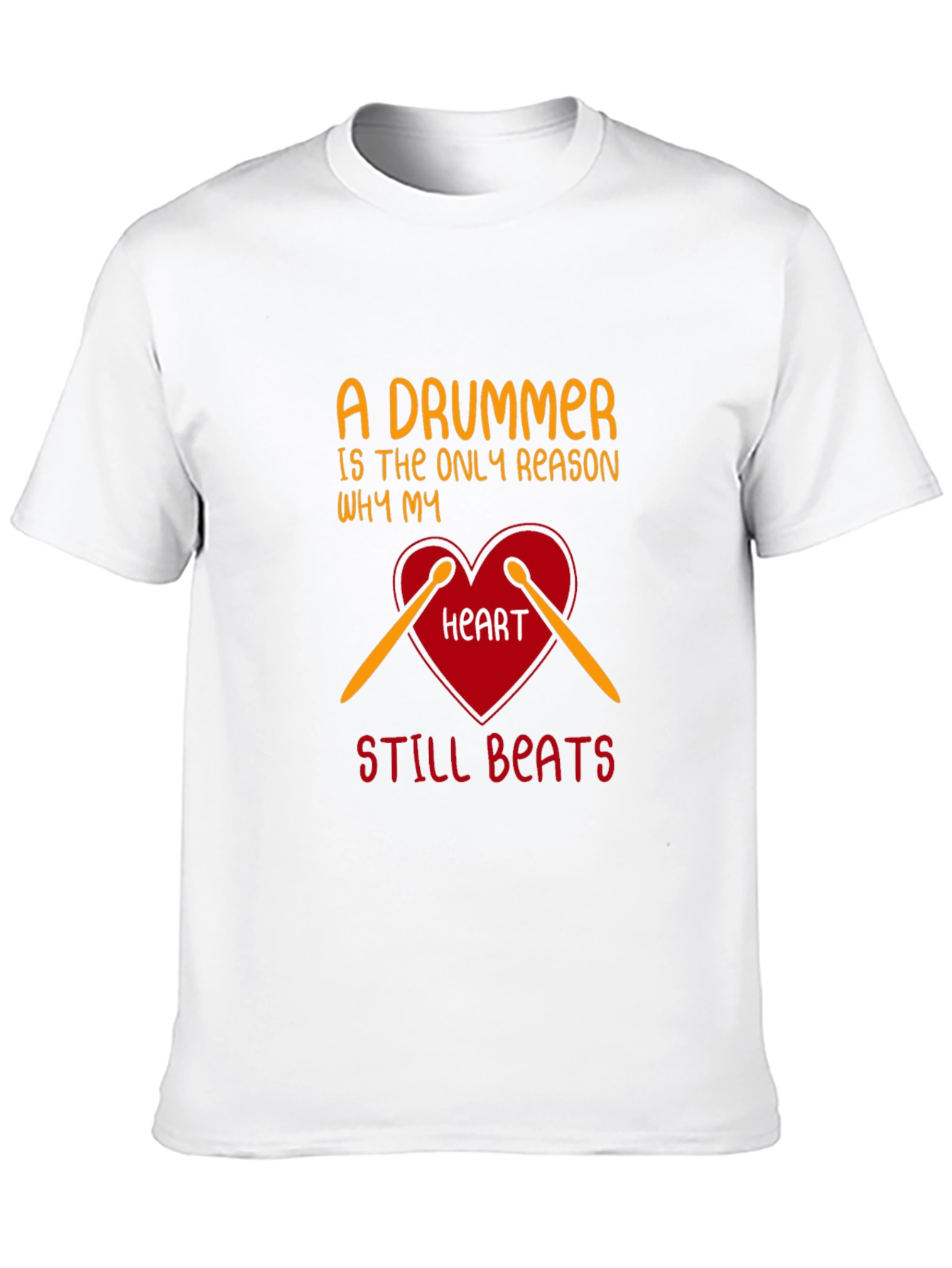Drummer Heartbeat Tee - Music Lover T-Shirt