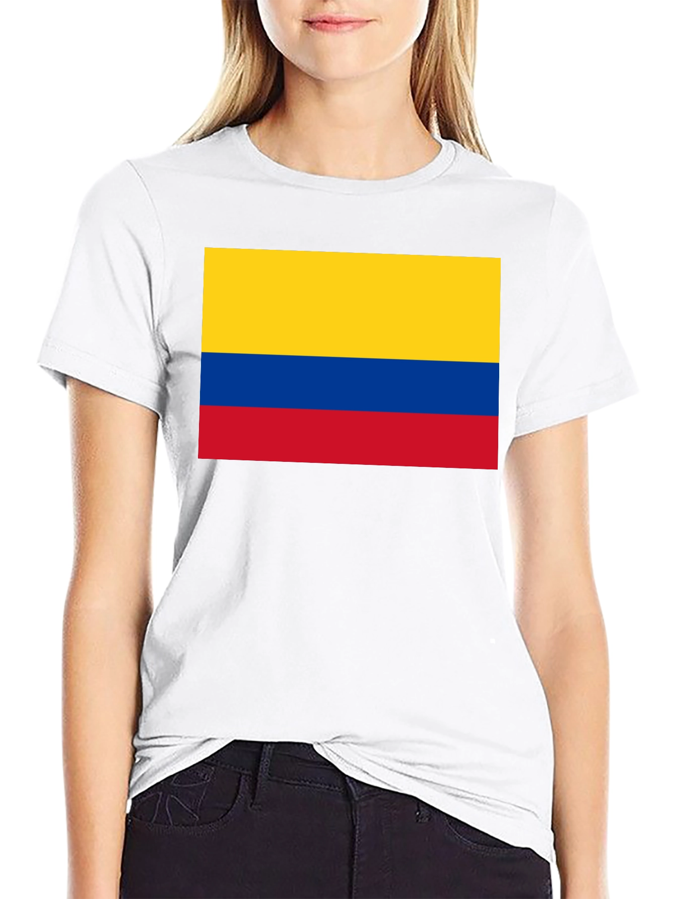 Colombian Flag T-Shirt - Black Cotton Tee