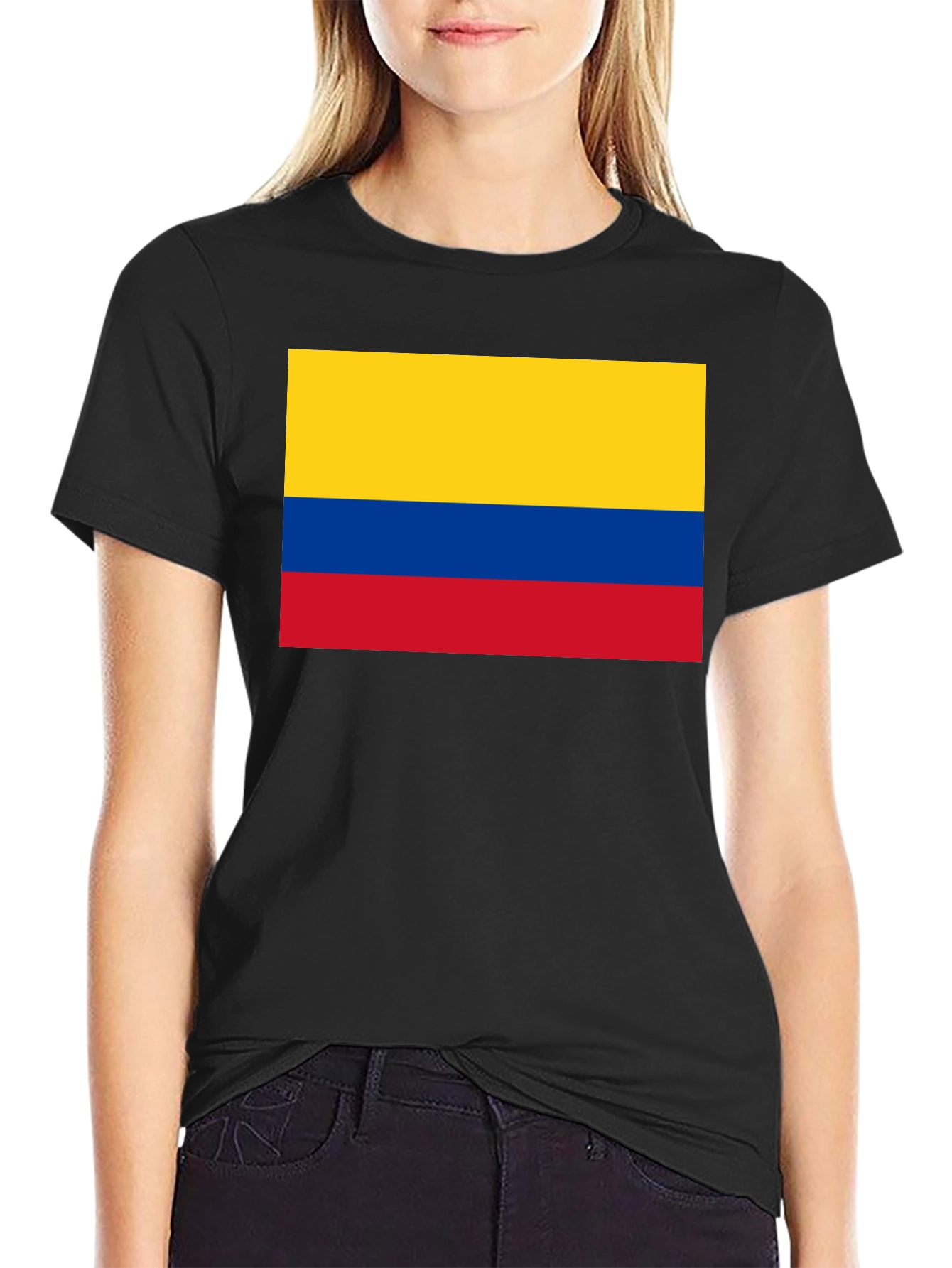 Colombian Flag T-Shirt - Black Cotton Tee