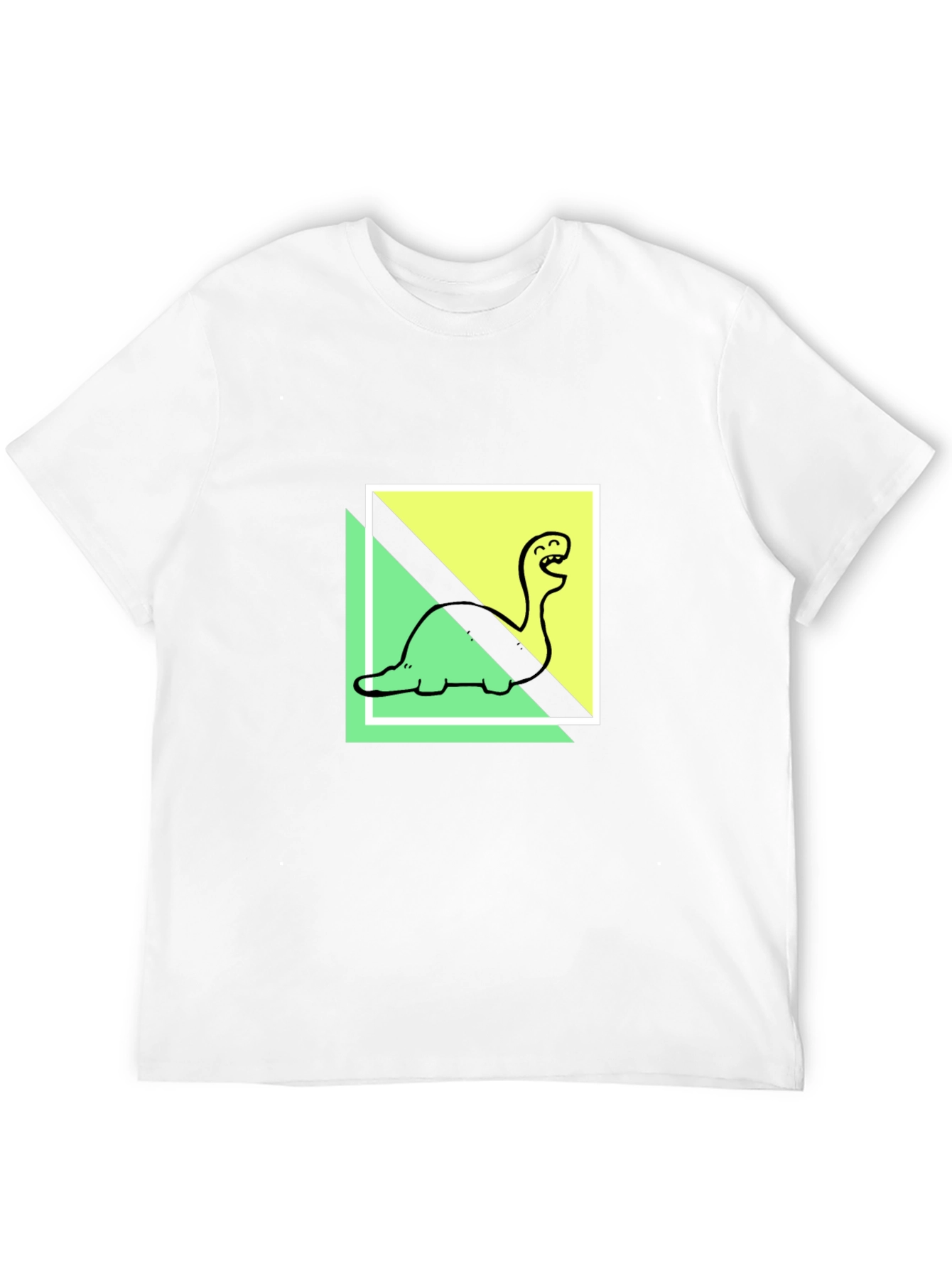 Dino Tee: Cartoon Brontosaurus Graphic Print