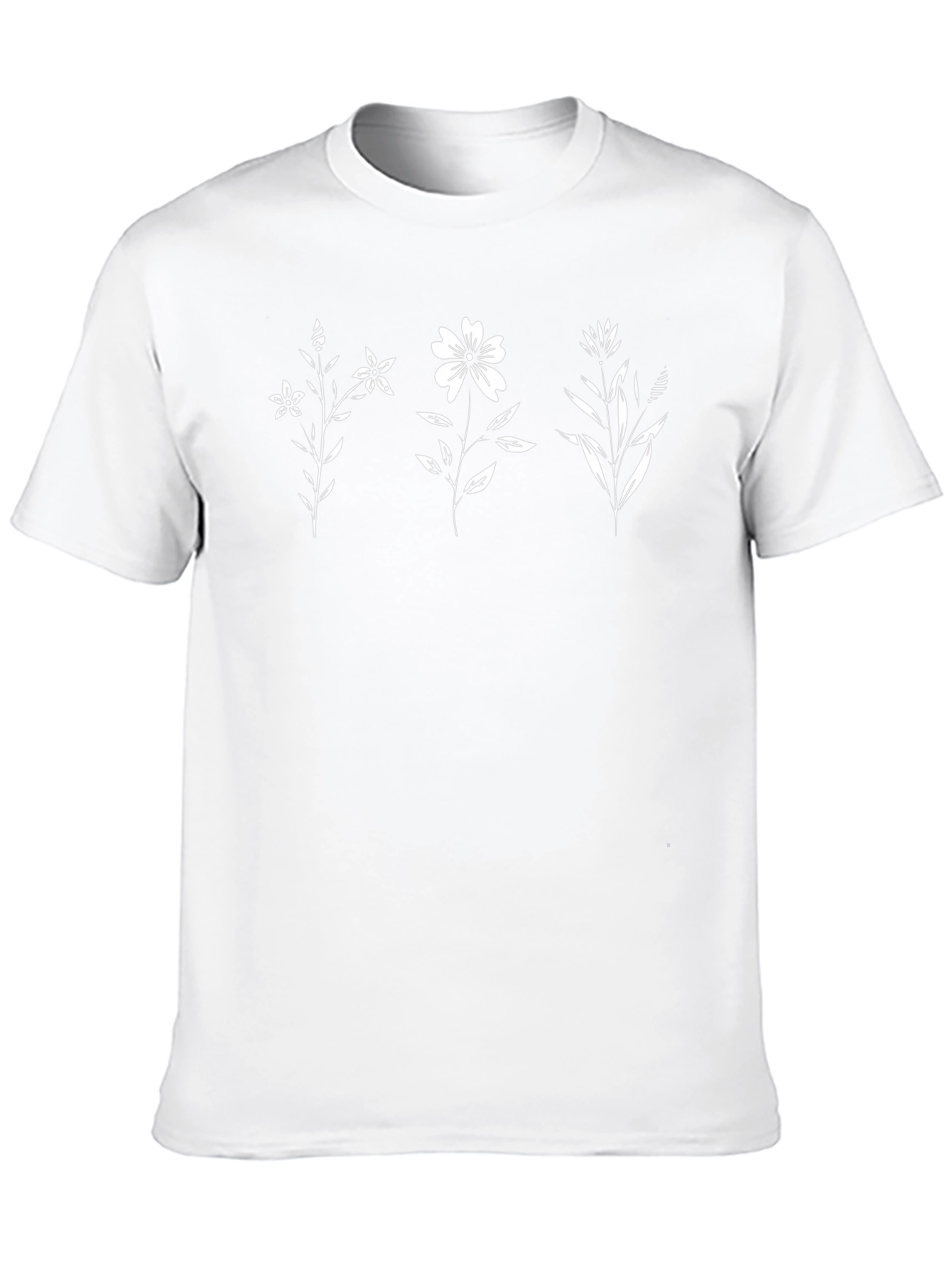 Botanical Print Black T-Shirt