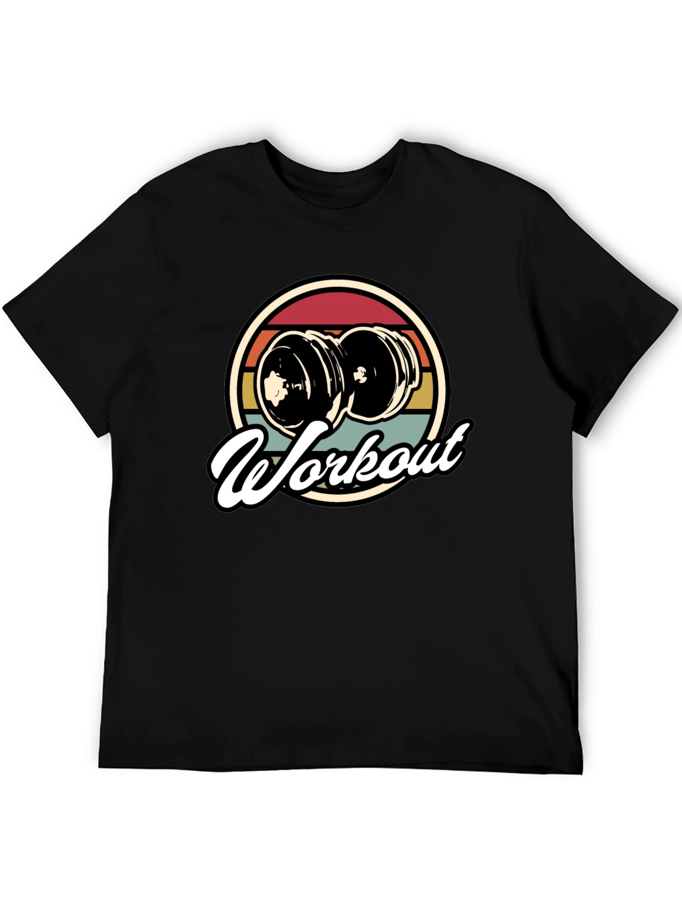 Workout Retro Style Black T-Shirt