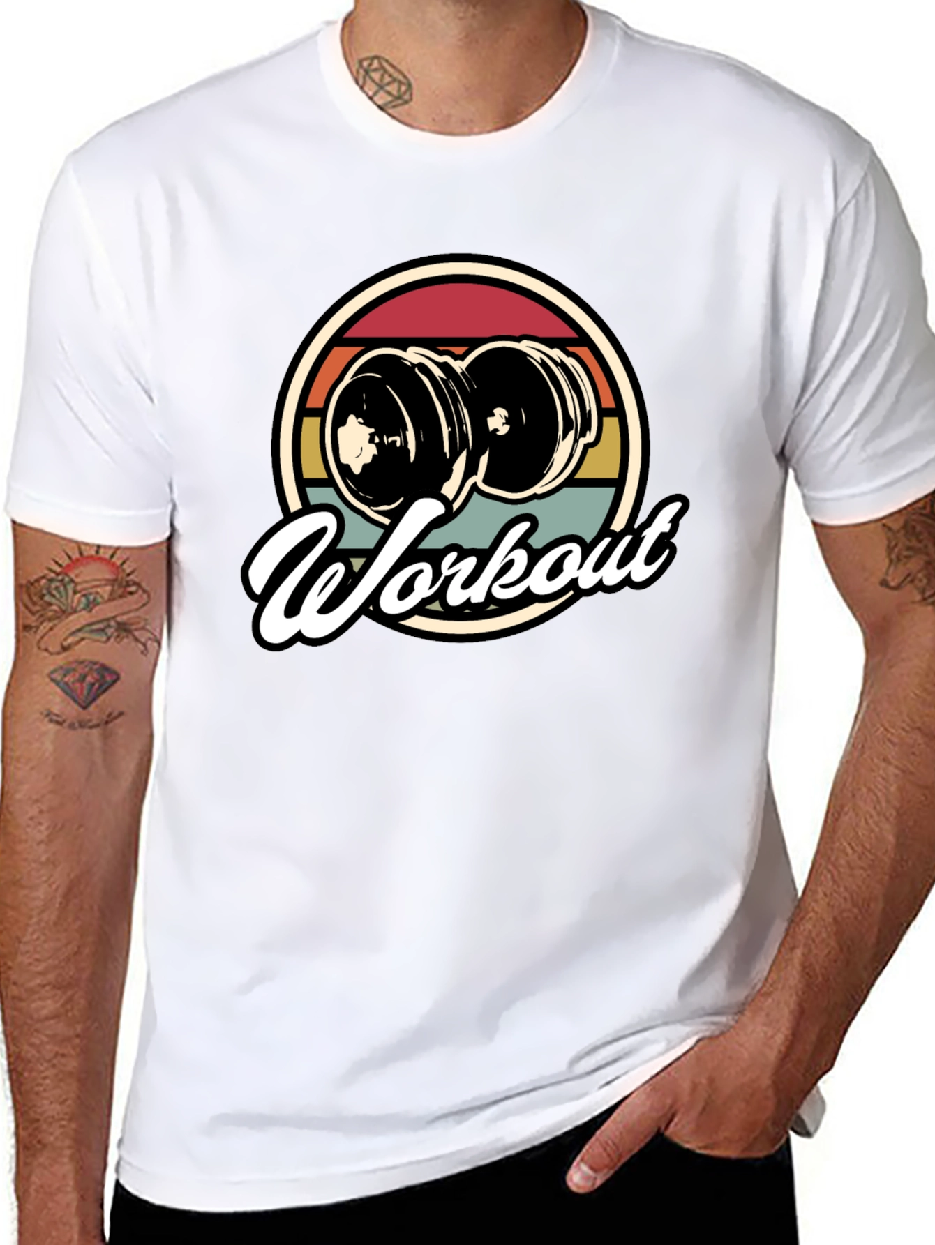 Workout Retro Style Black T-Shirt